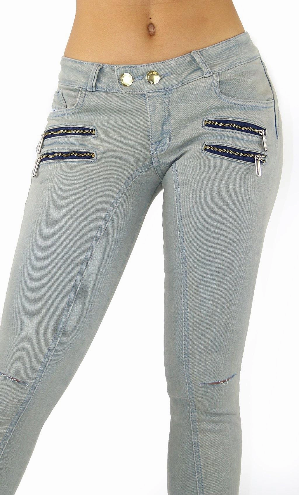 1292 Maripily Women's Destroyed Low Rise Skinny Jean