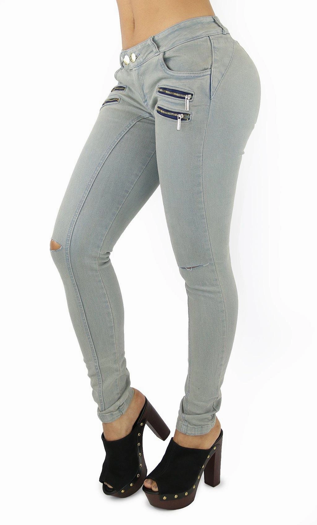 1292 Maripily Women's Destroyed Low Rise Skinny Jean