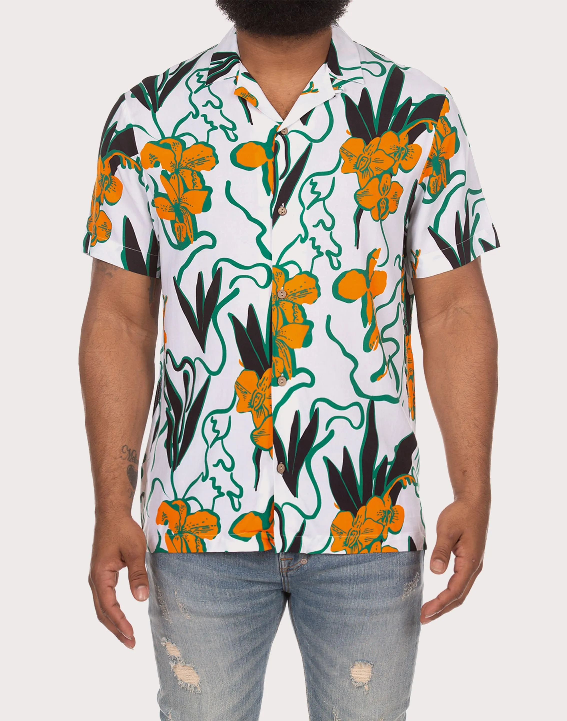 Akoo Camp Collar Button Down Shirt