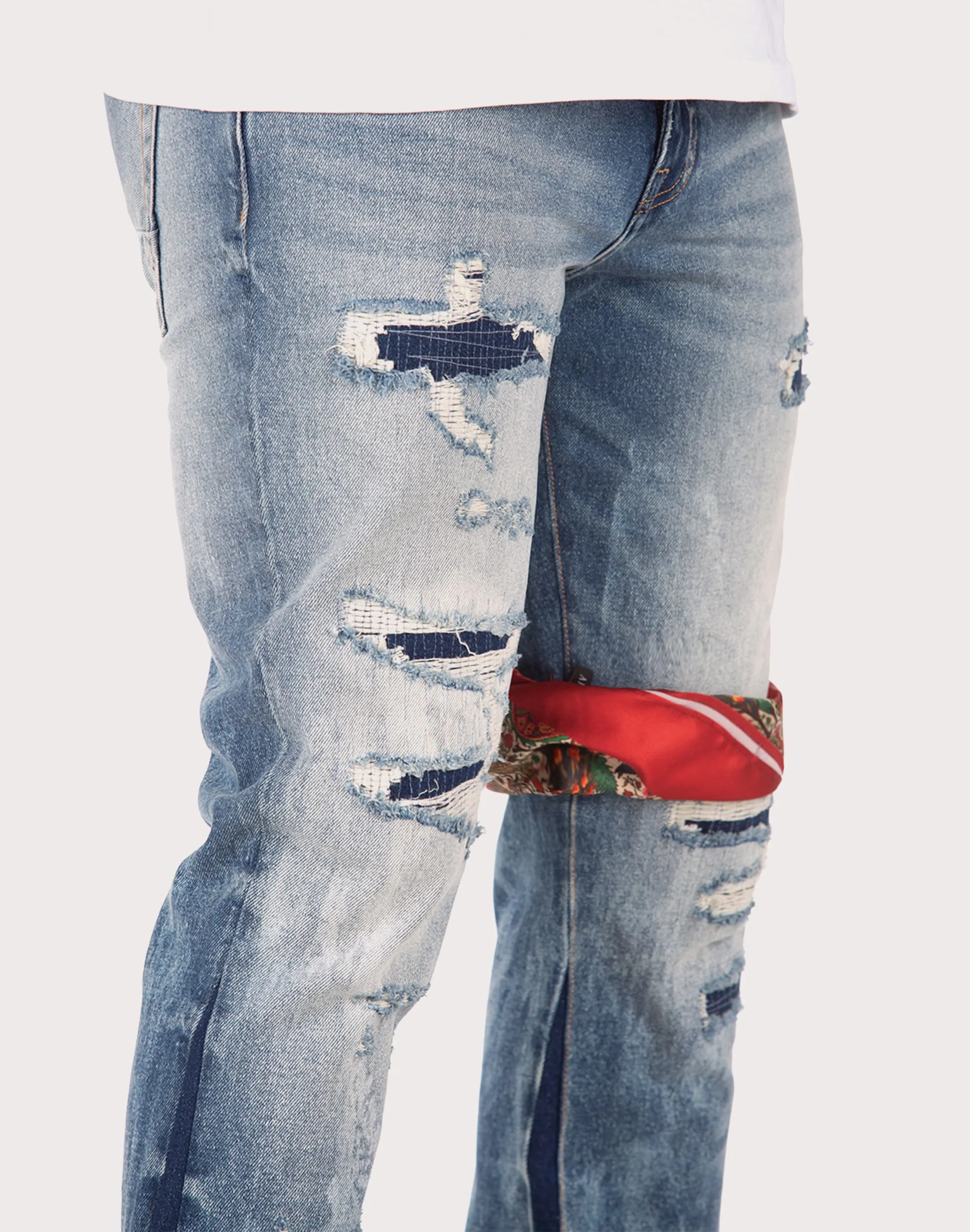 Akoo Monarch Slim Fit Stack Jeans