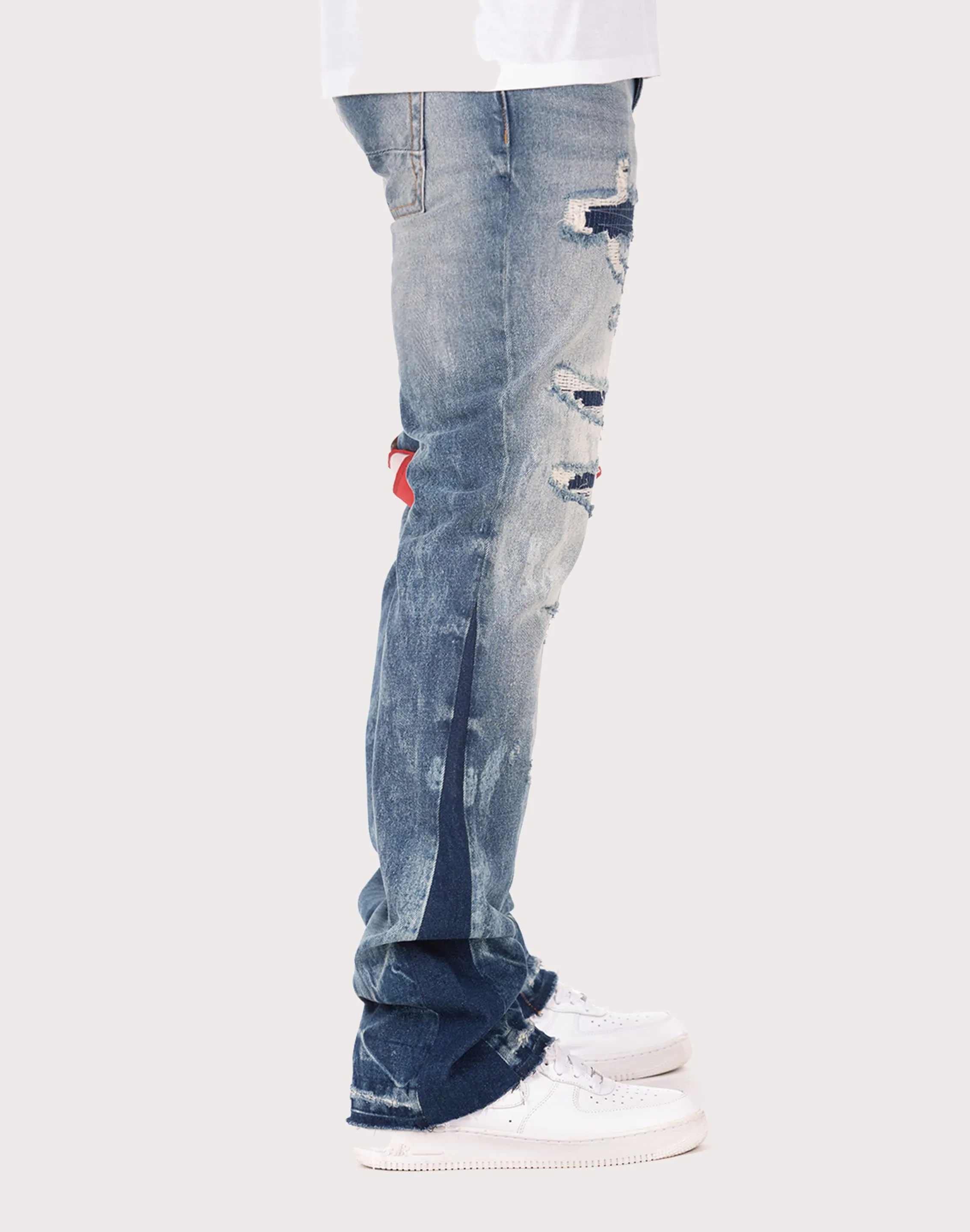 Akoo Monarch Slim Fit Stack Jeans