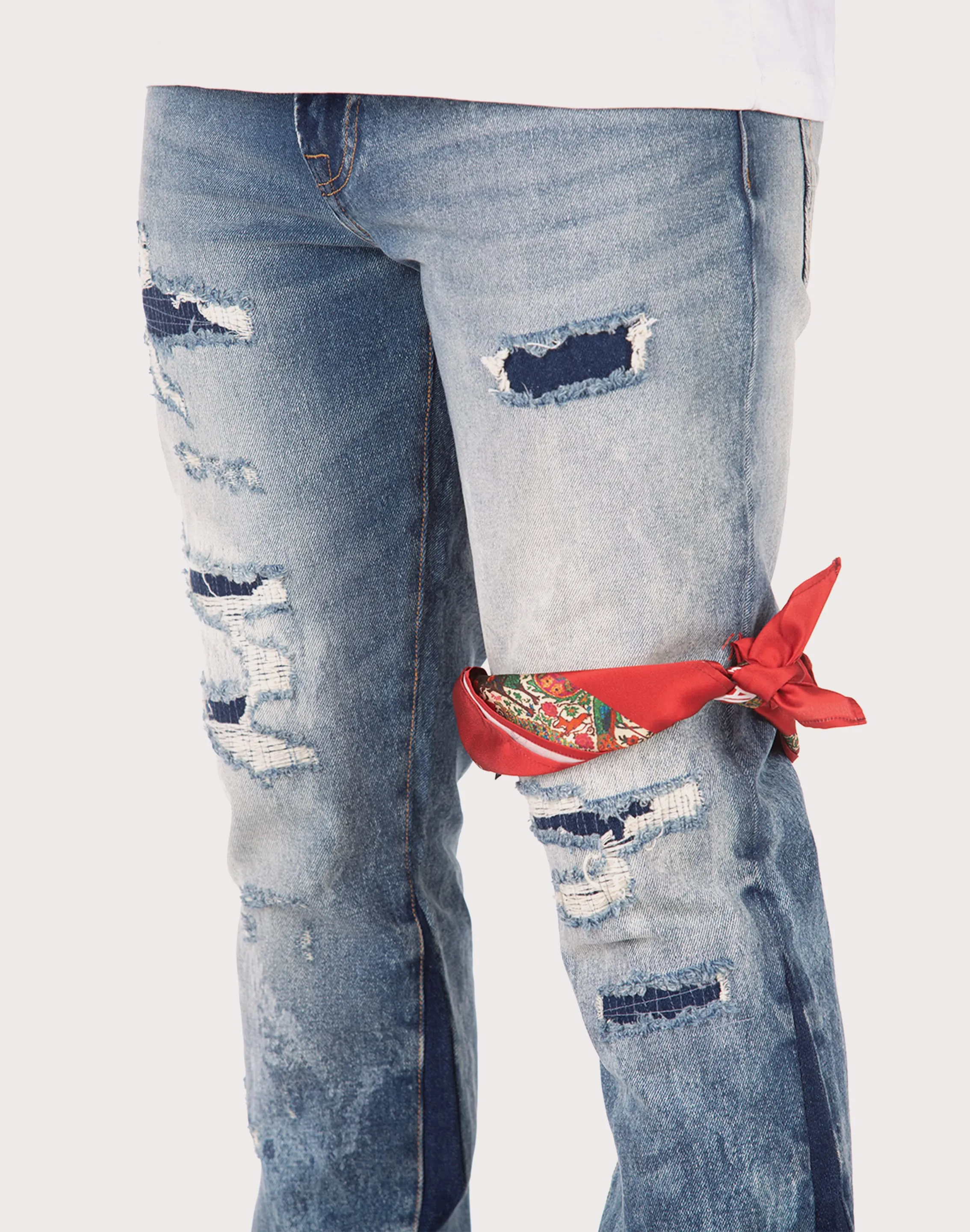 Akoo Monarch Slim Fit Stack Jeans