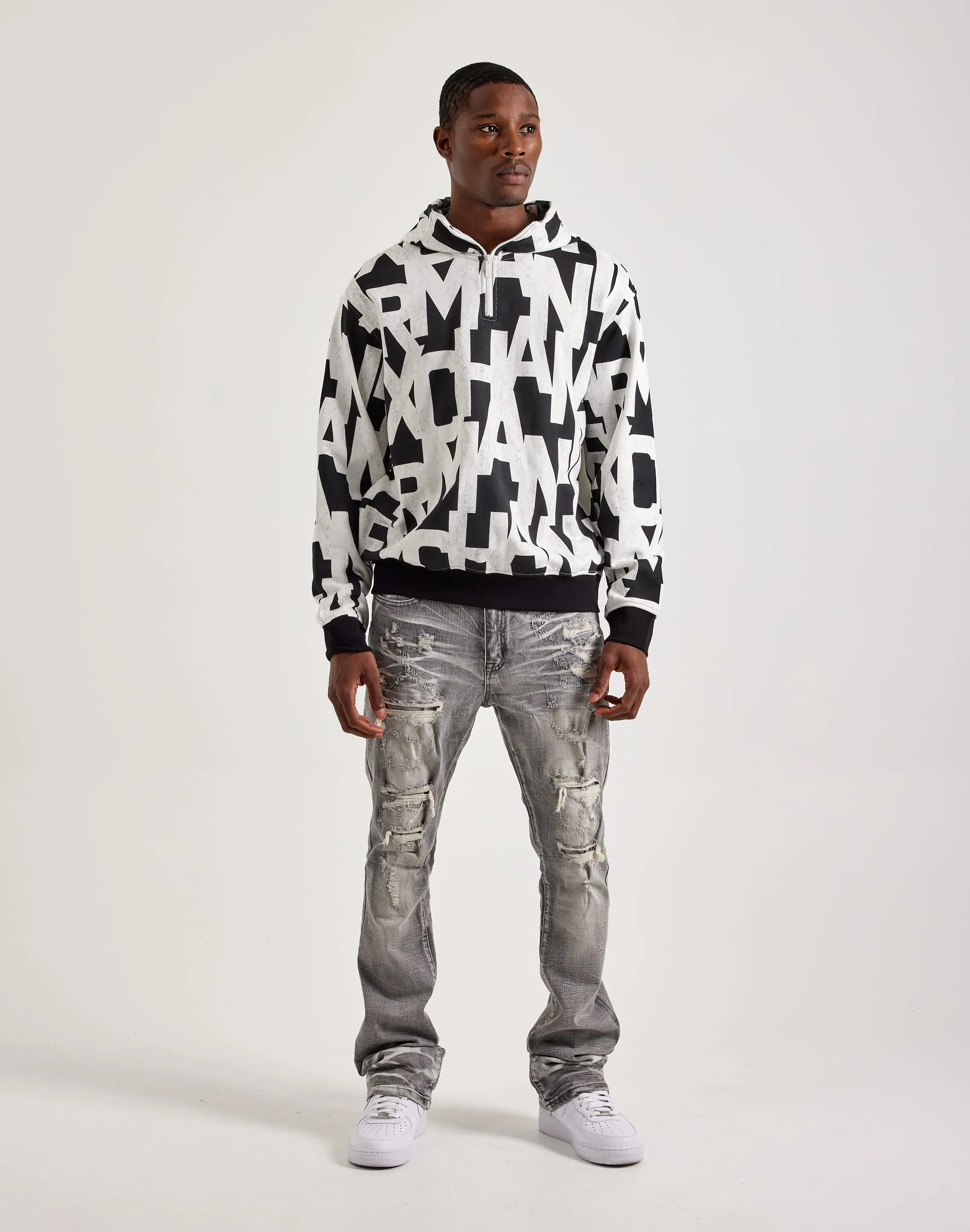 Armani Exchange Allover Print Logo Hoodie