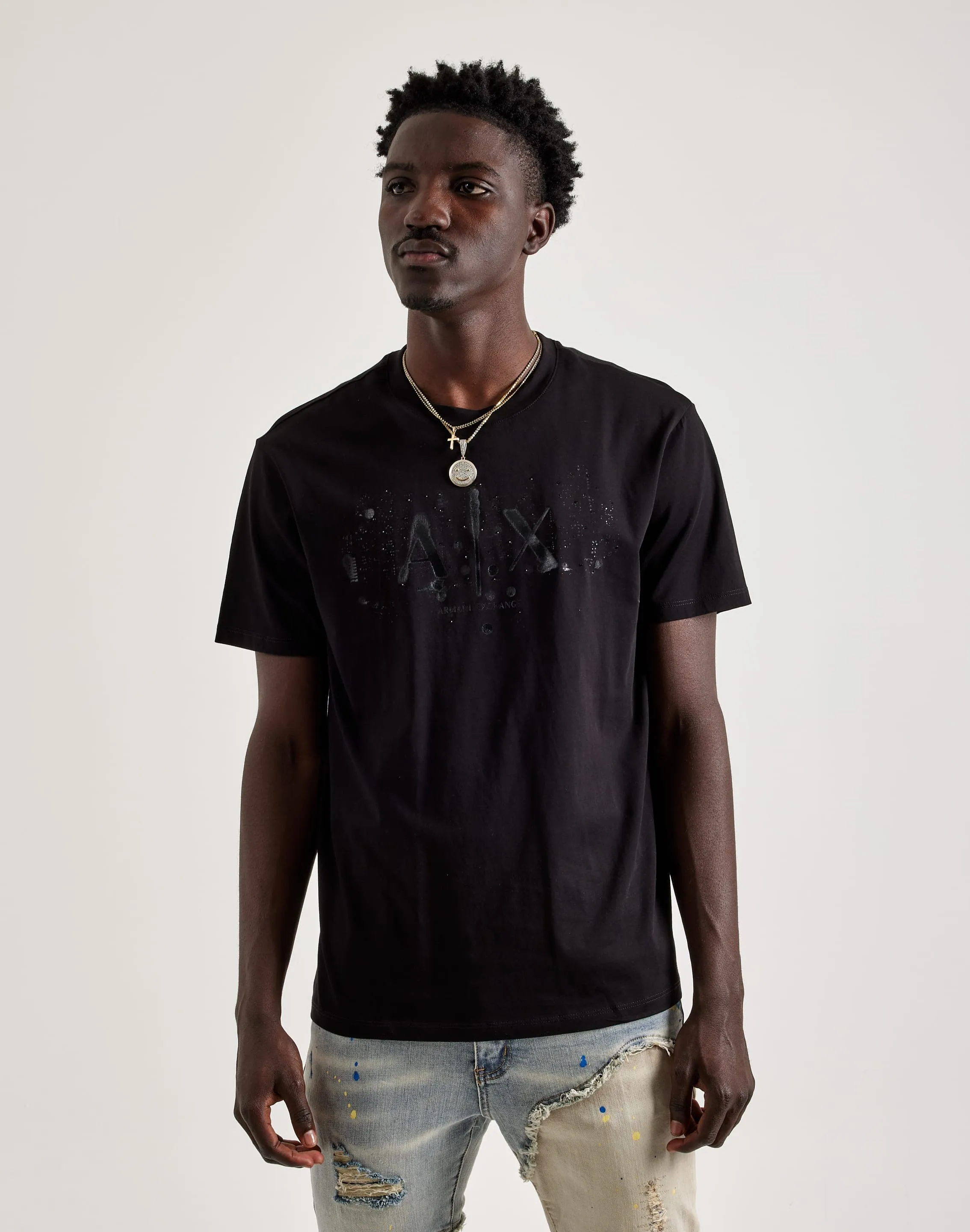 Armani Exchange Paint Splatter Logo Tee