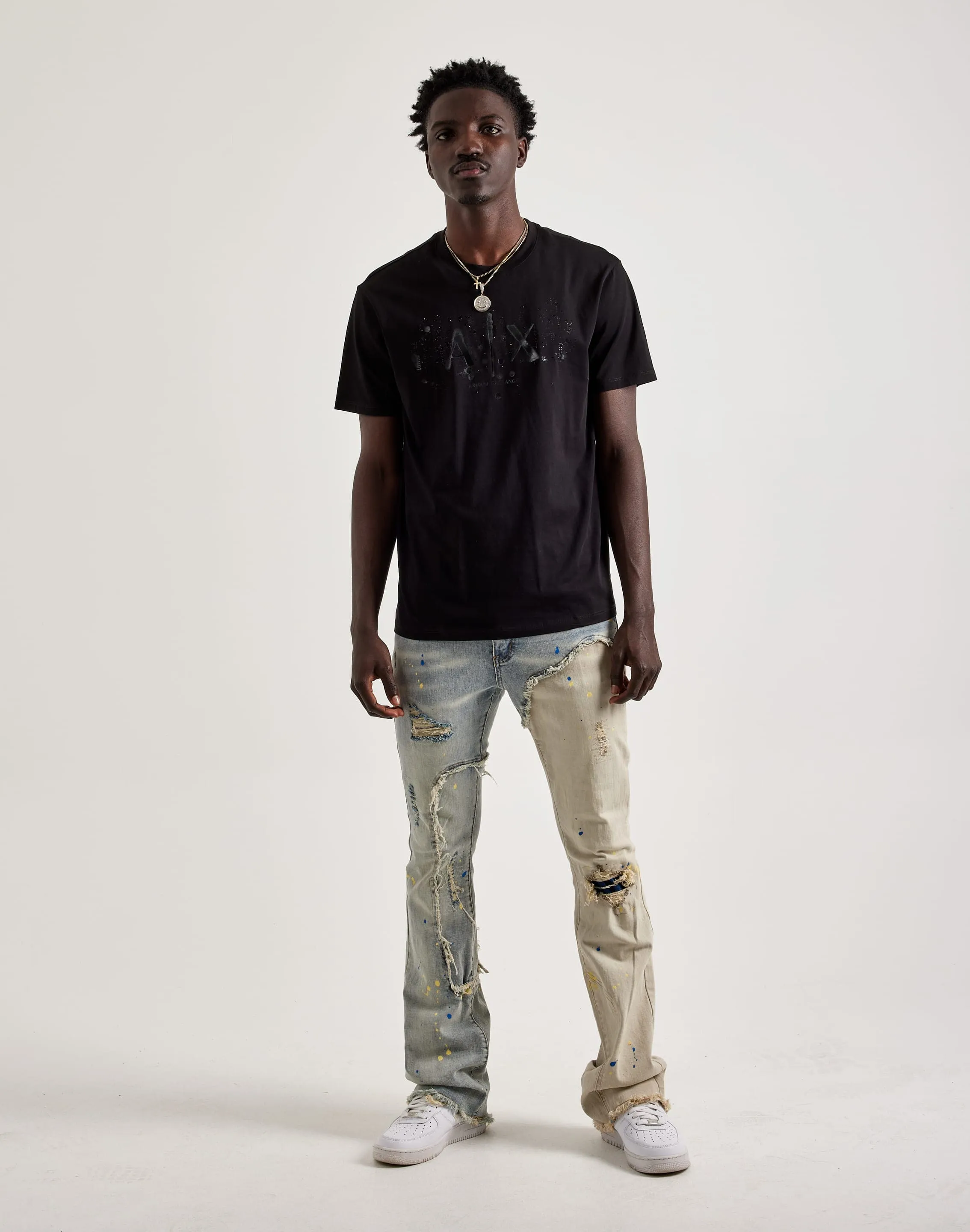Armani Exchange Paint Splatter Logo Tee