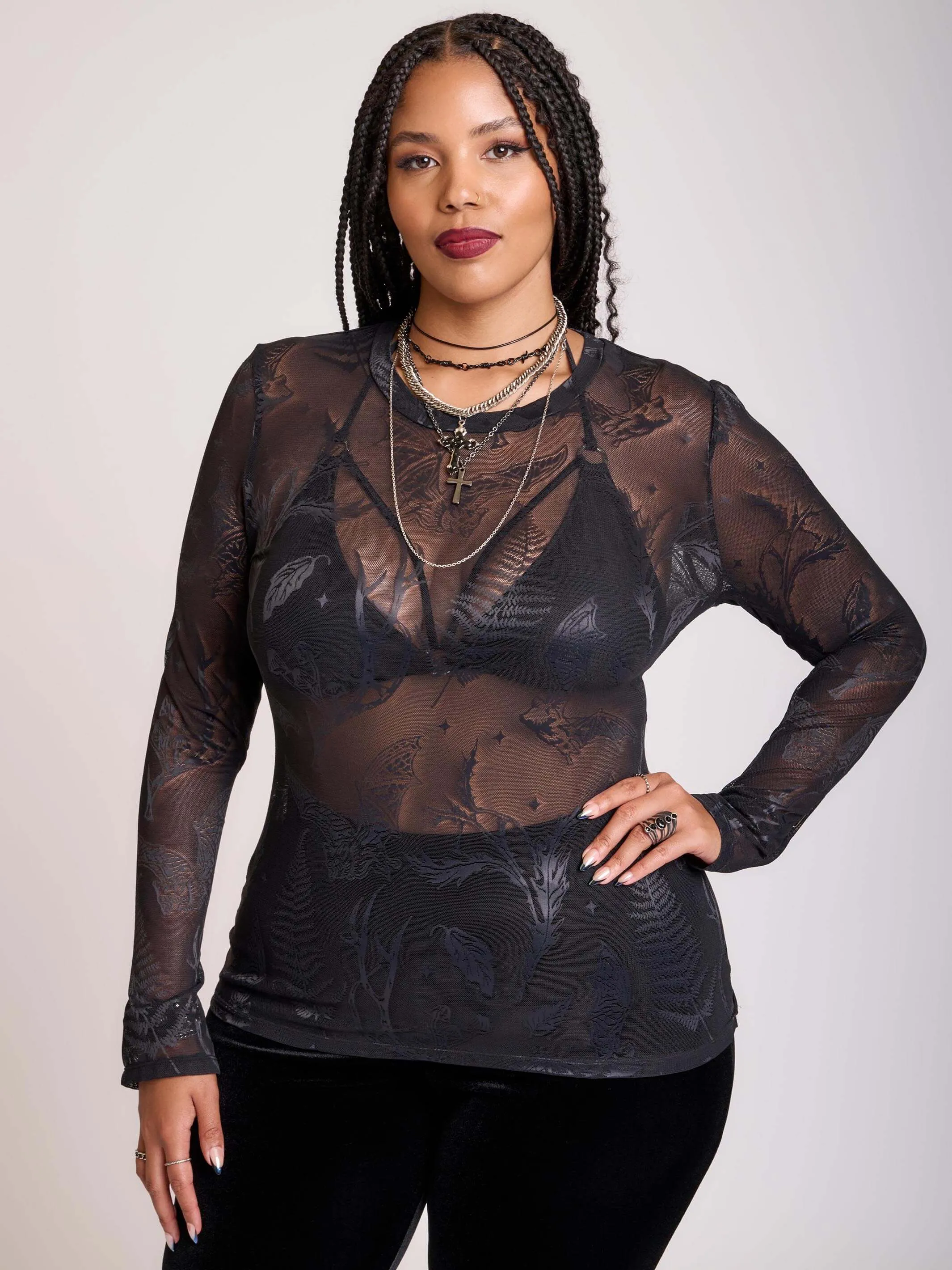 Bat Mesh Top