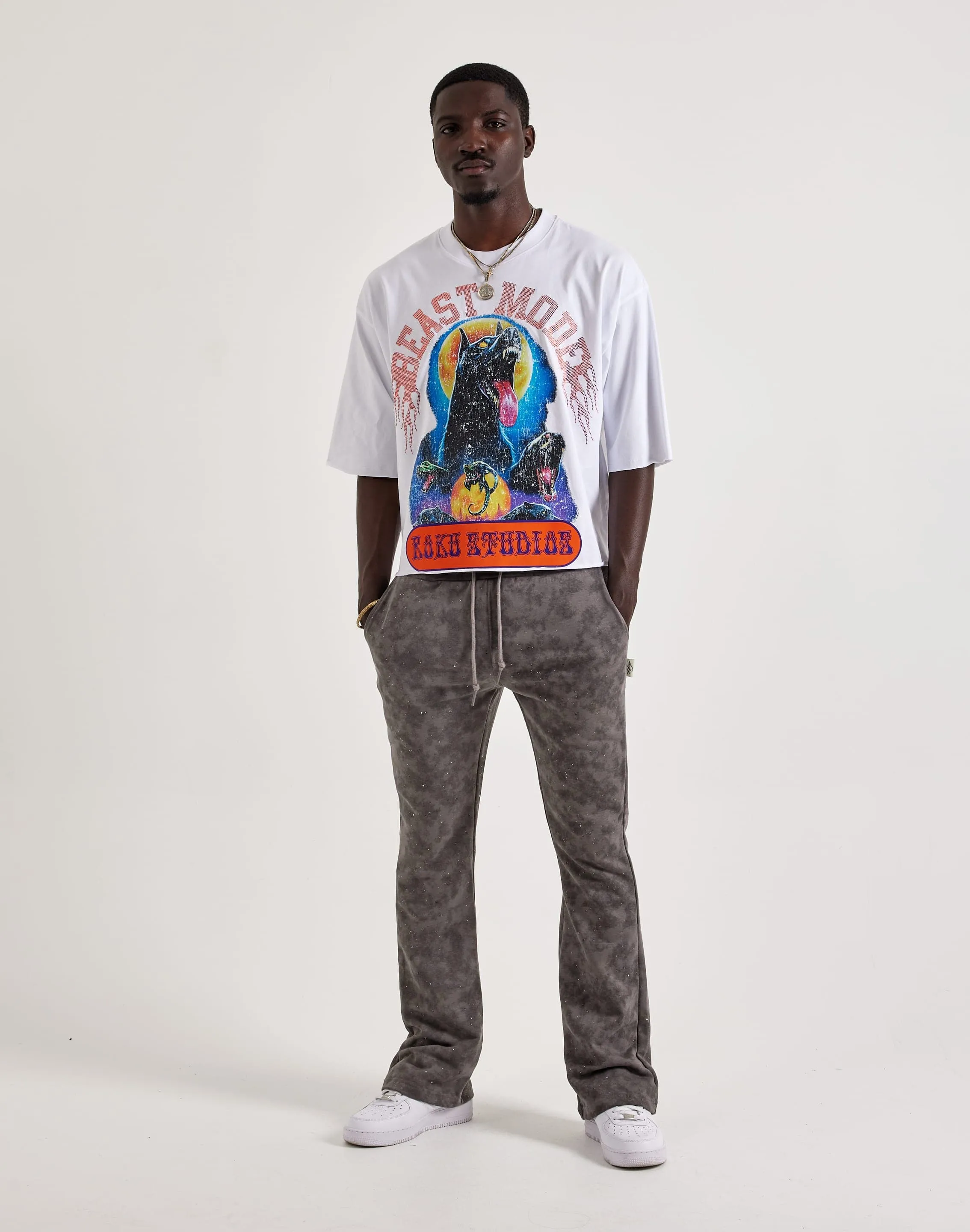 BKYS Washed Fleece Flare Pants