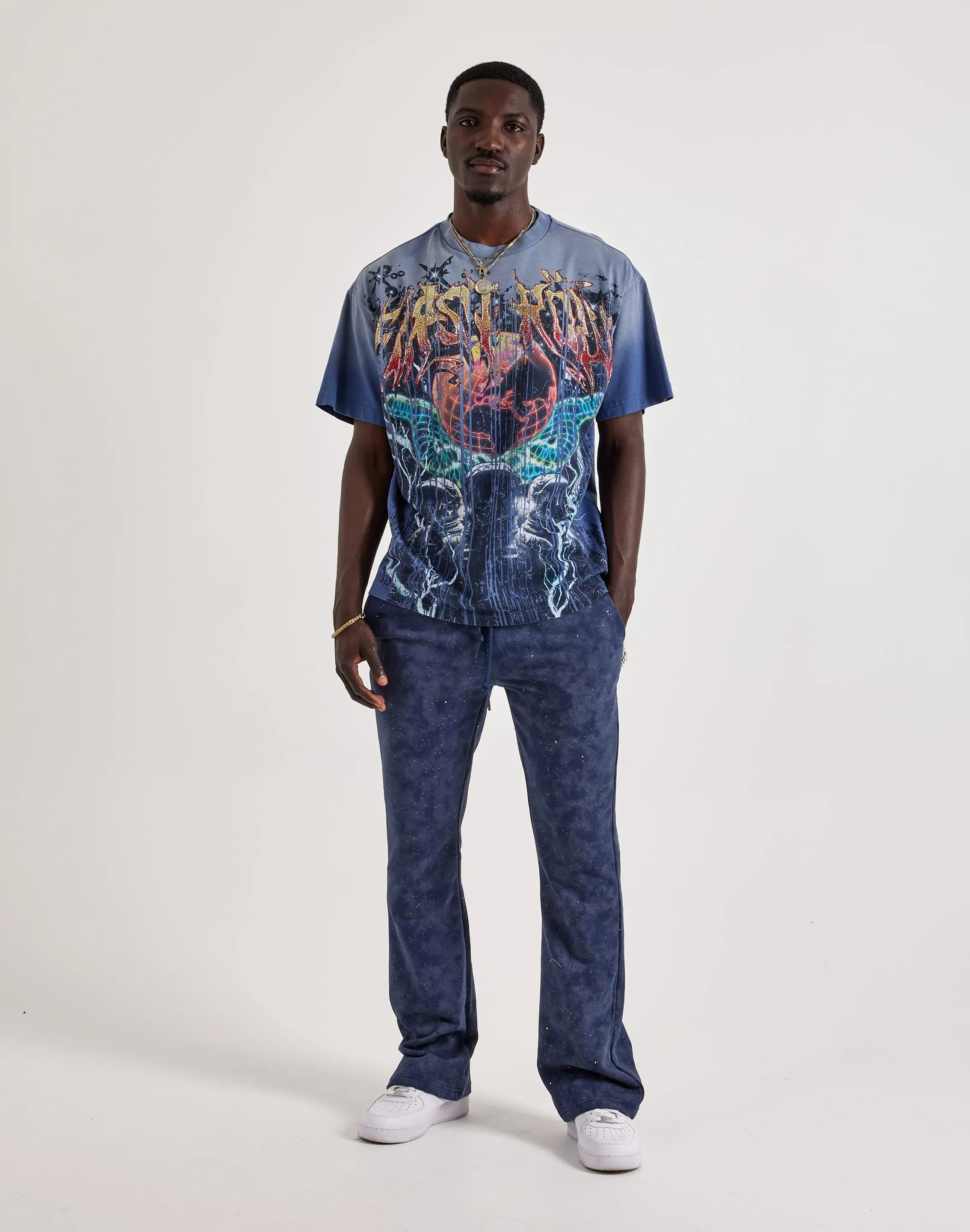 BKYS Washed Fleece Flare Pants