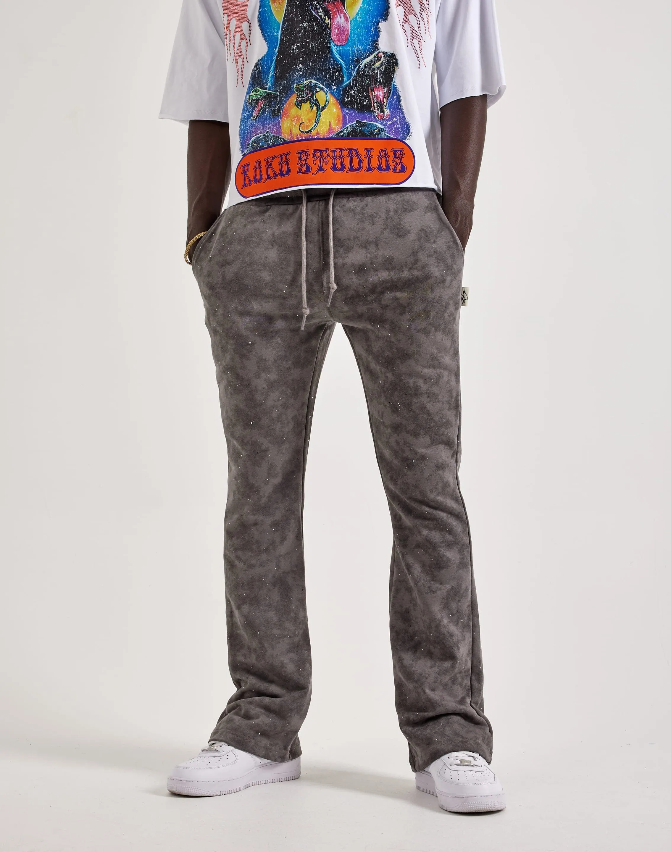 BKYS Washed Fleece Flare Pants