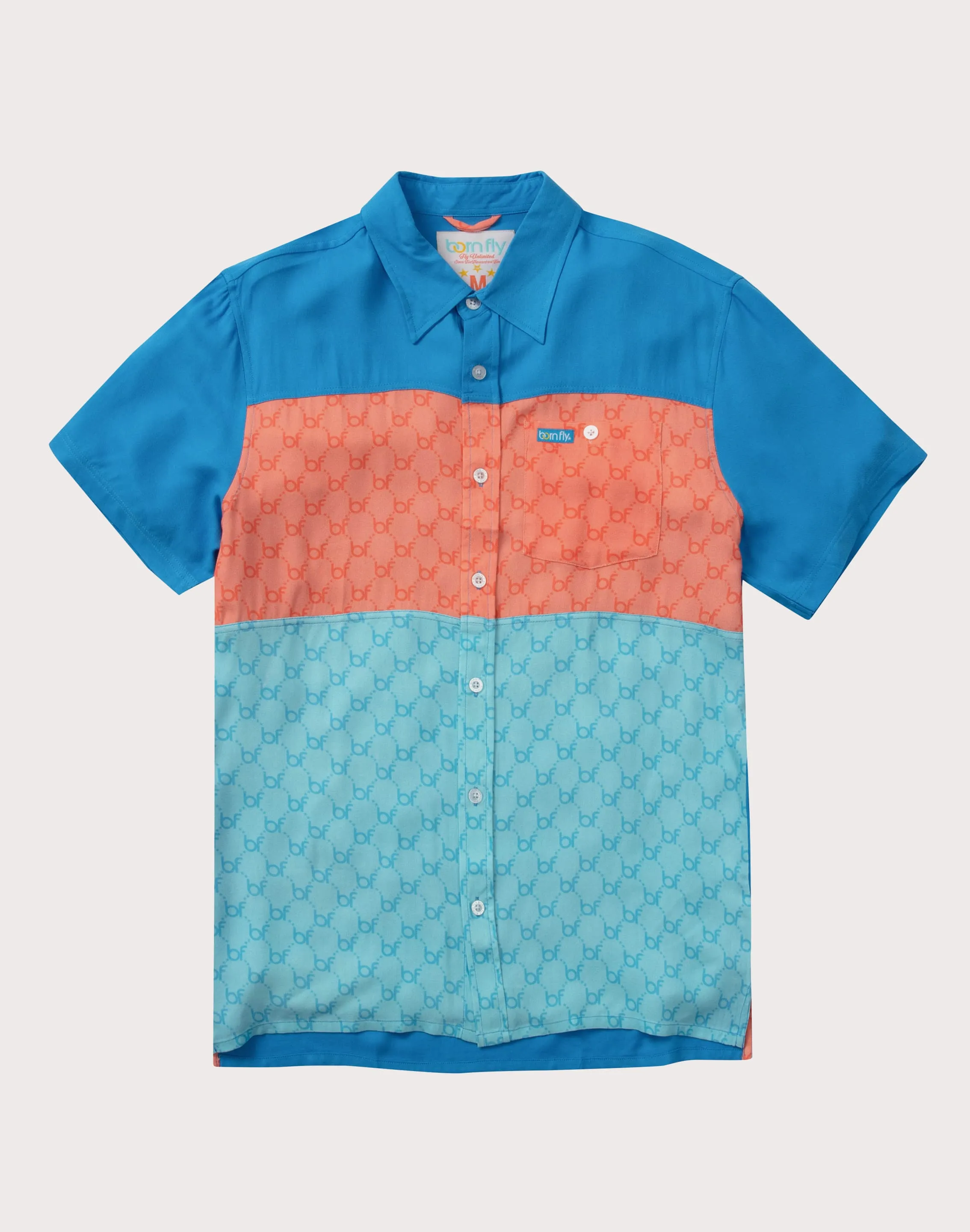BLUE LABEL APPAREL LLC Born Fly Supremely Fly Woven Printed Collar Shirt