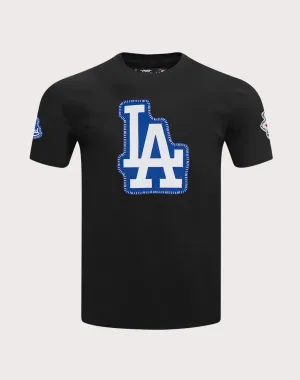 Central Mills Men's Pro Standard Los Angeles Dodgers Pick Stitch Short Sleeve Tee-Black