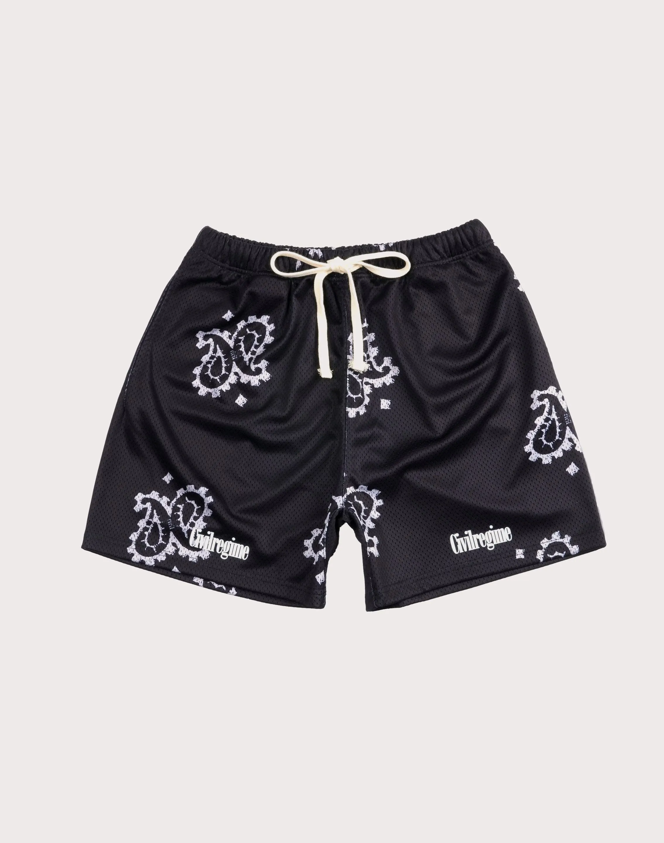 CIVIL CLOTHING Out West Black Mesh Shorts