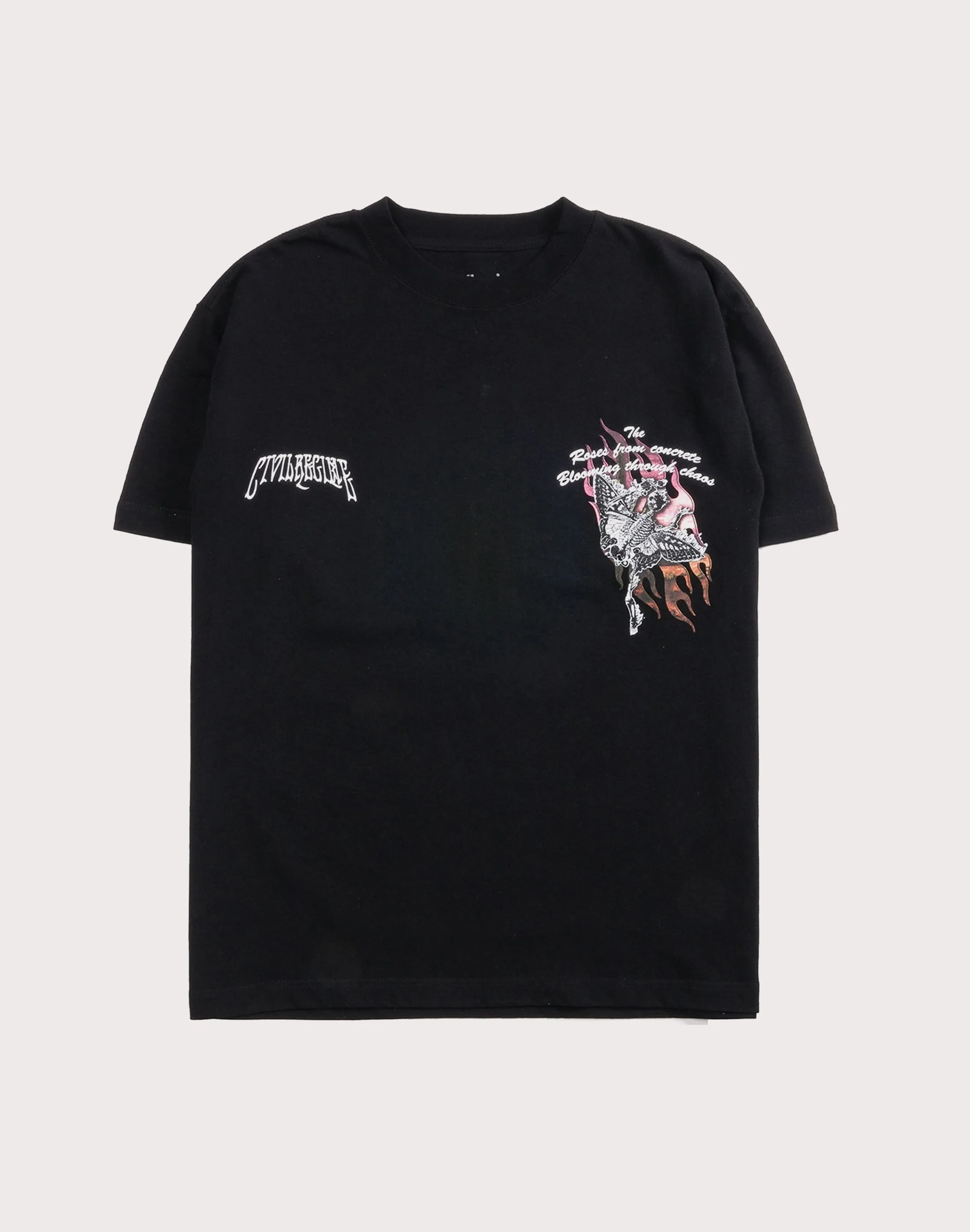 CIVIL CLOTHING Risen From Fire Black Oversized Tee