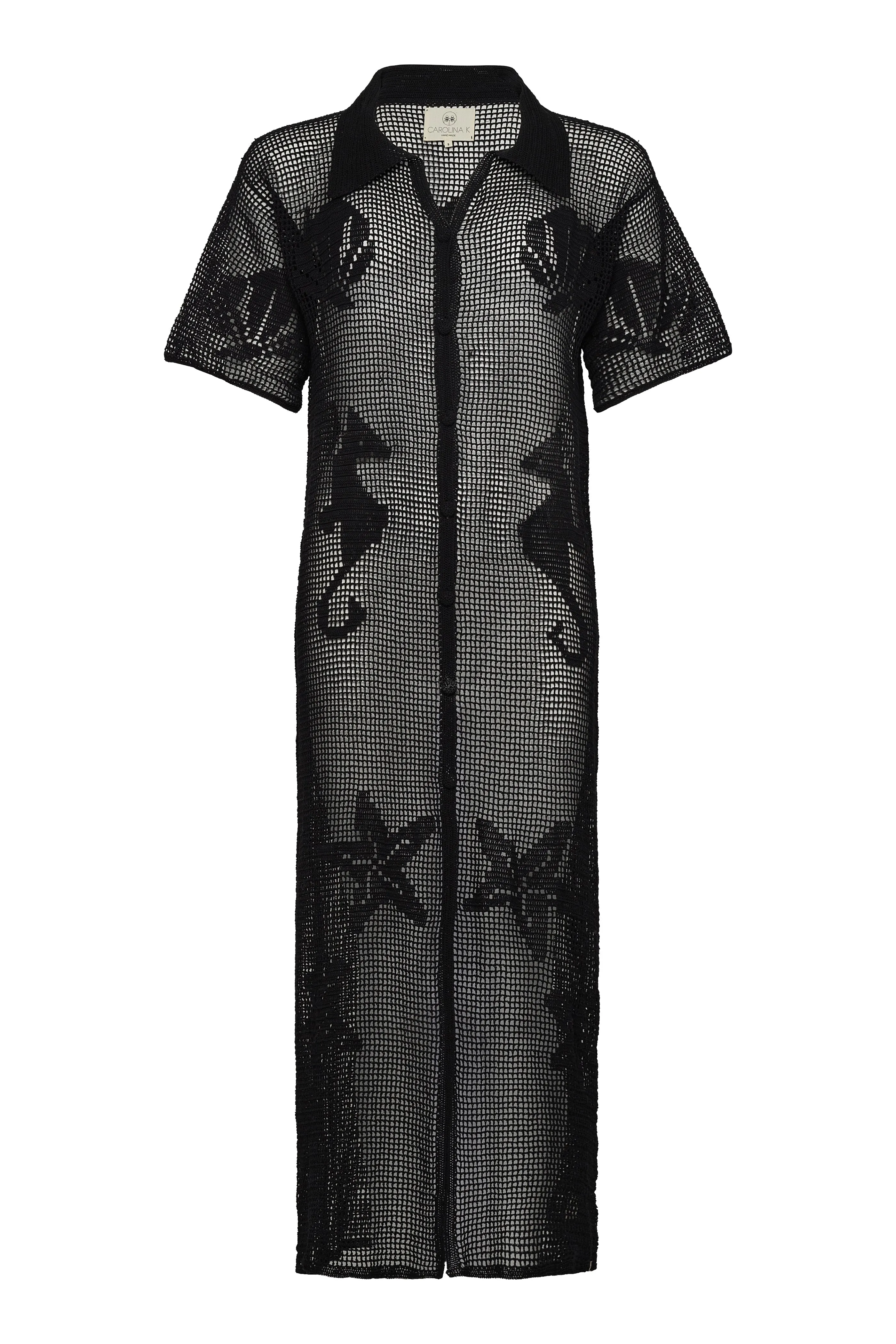 Crochet Shirt Dress - Final Sale