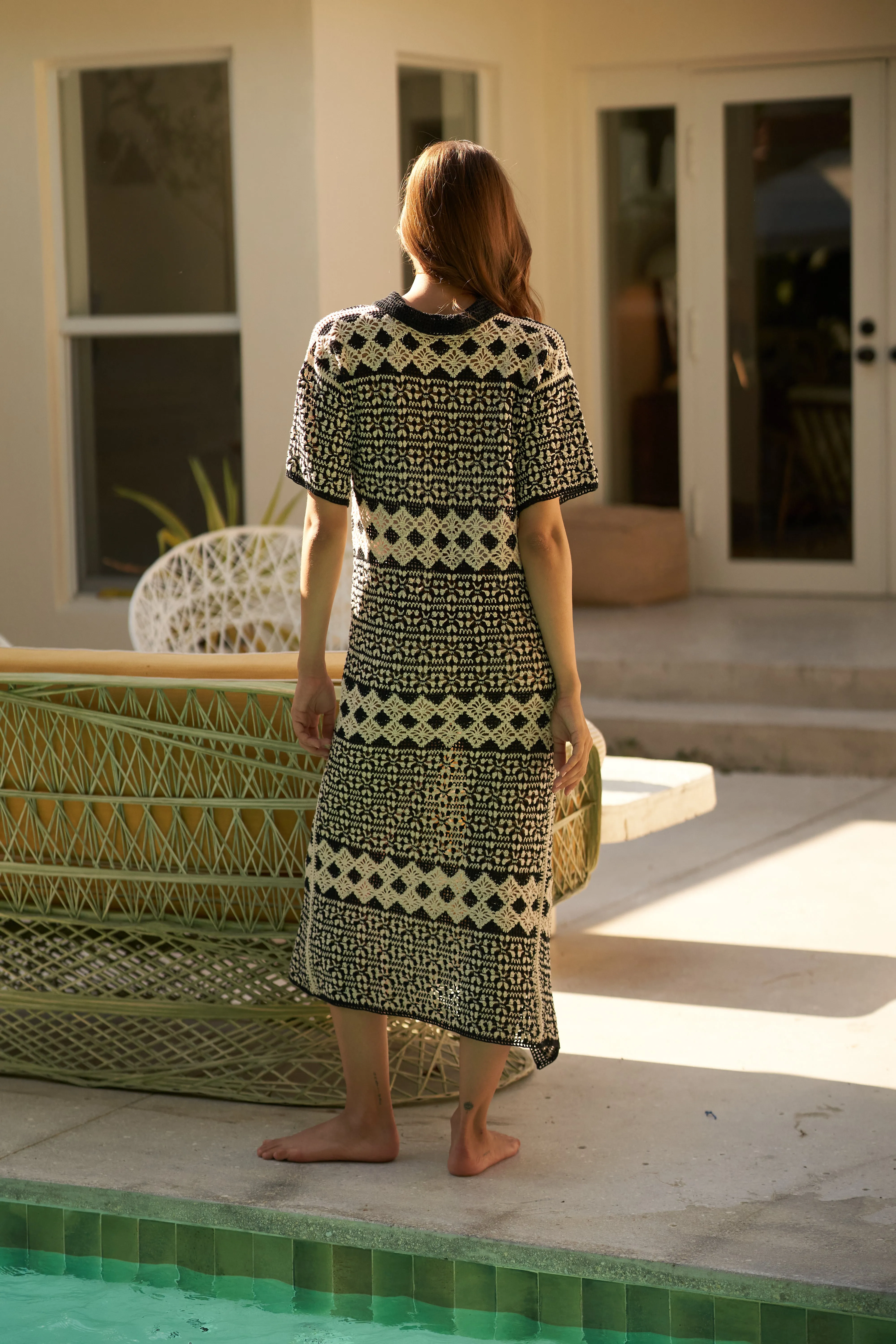 Crochet Shirt Dress - Final Sale