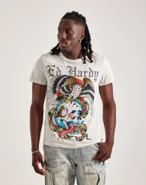 Ed Hardy Battle Skull Rhinestone Tee