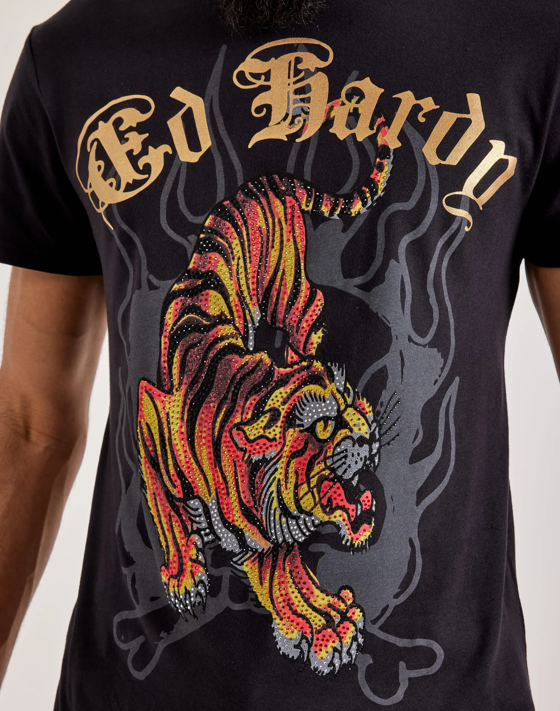 Ed Hardy Crawling Tiger Rhinestone Tee