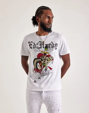 Ed Hardy Dagger Snake Rhinestone Tee