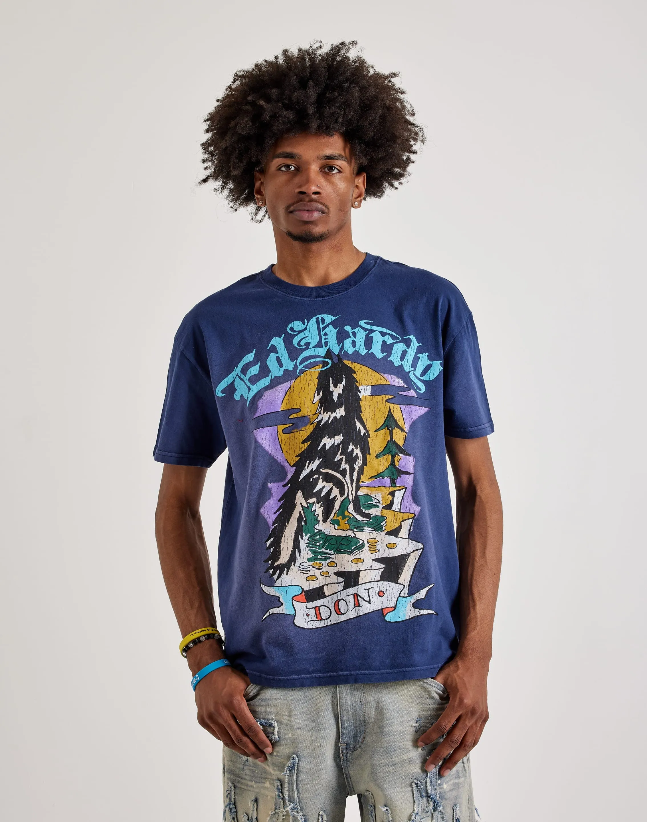 Ed Hardy  Don Wolf Short Sleeve Boxy Tee