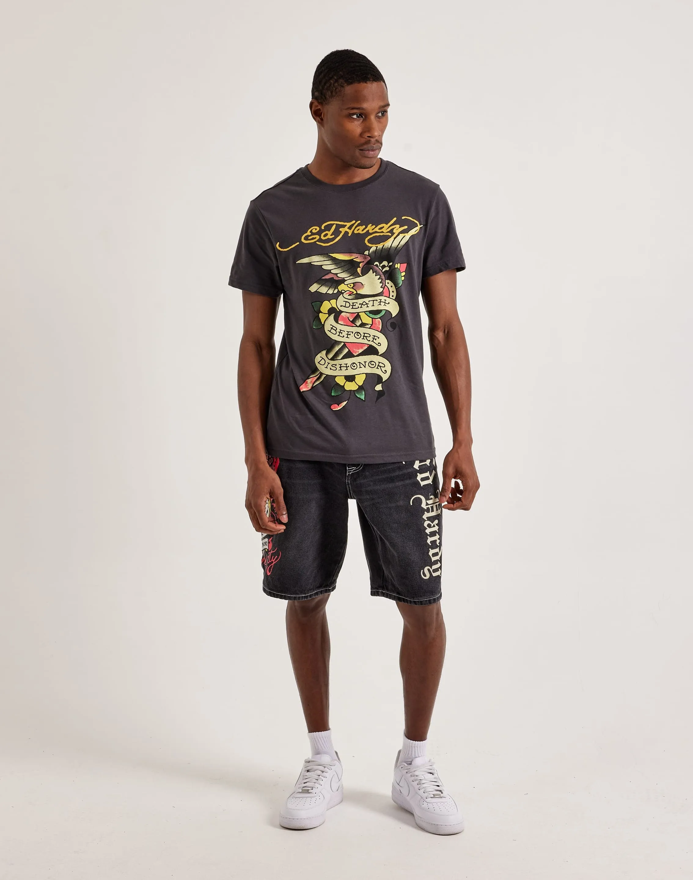 Ed Hardy Live Fast Denim Shorts