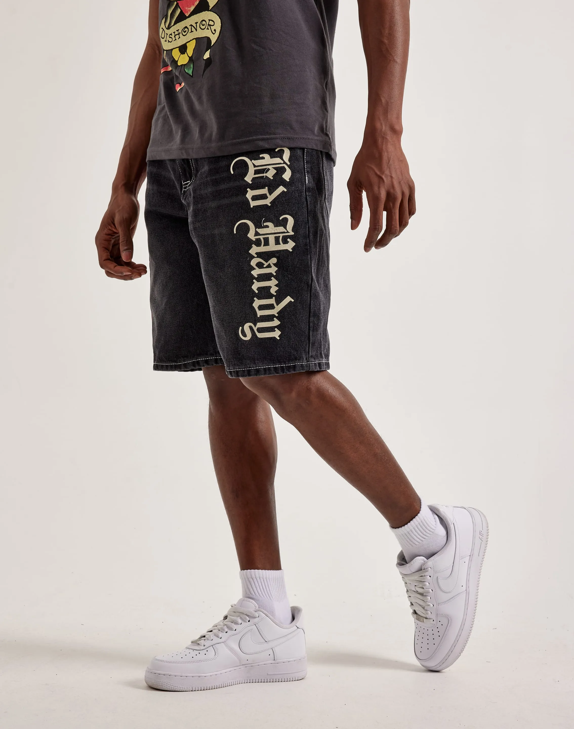 Ed Hardy Live Fast Denim Shorts