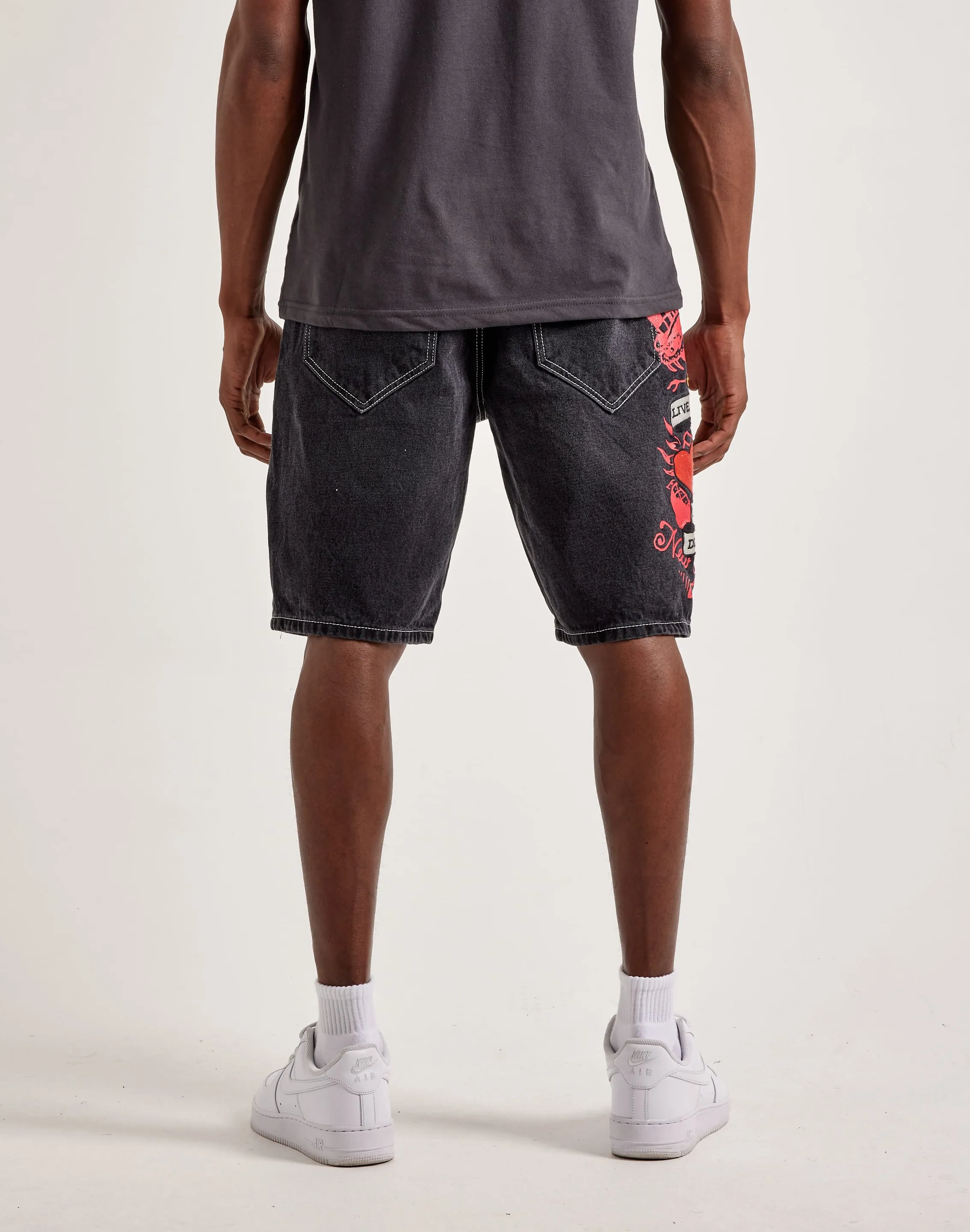 Ed Hardy Live Fast Denim Shorts