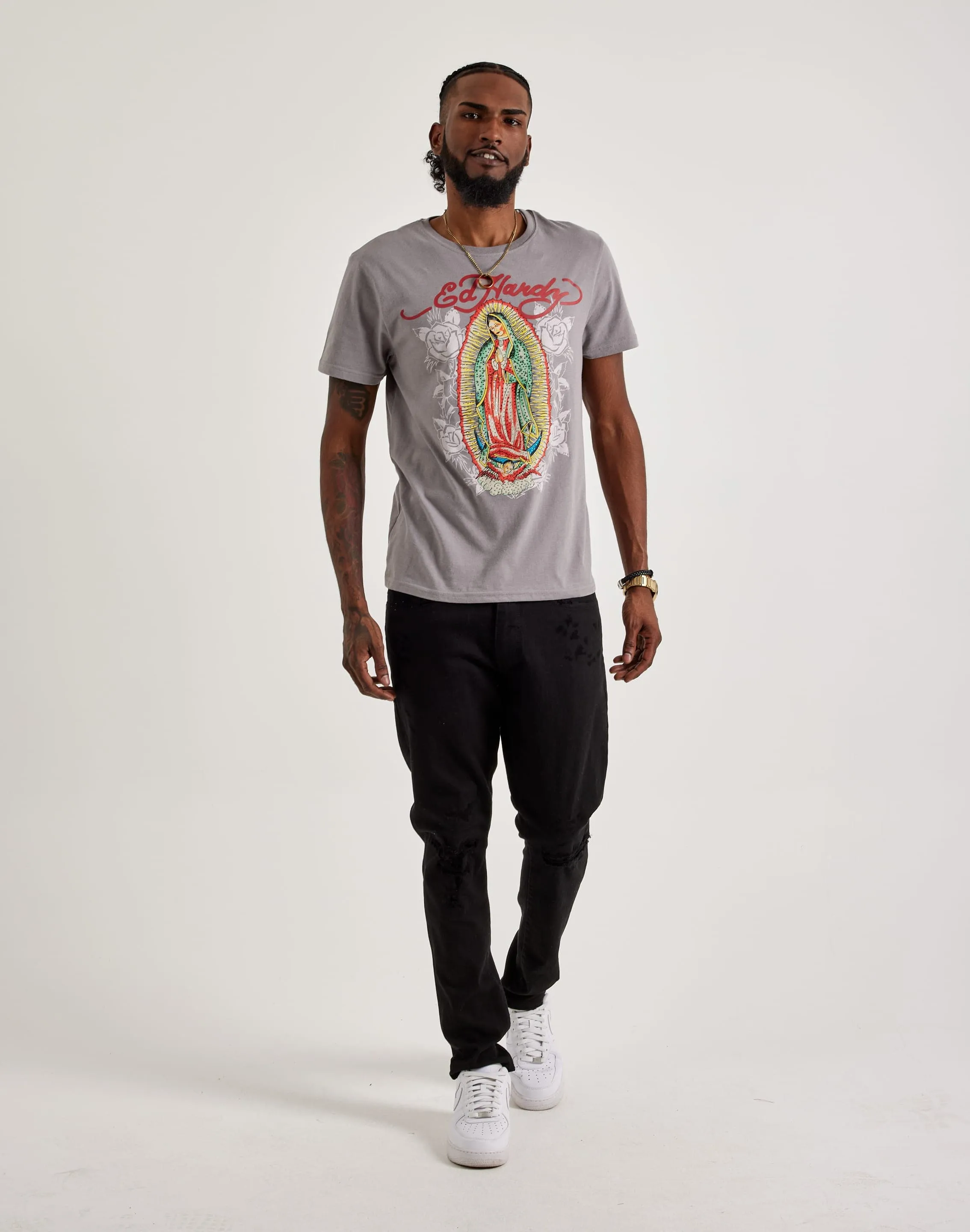Ed Hardy Mary Rhinestone Tee
