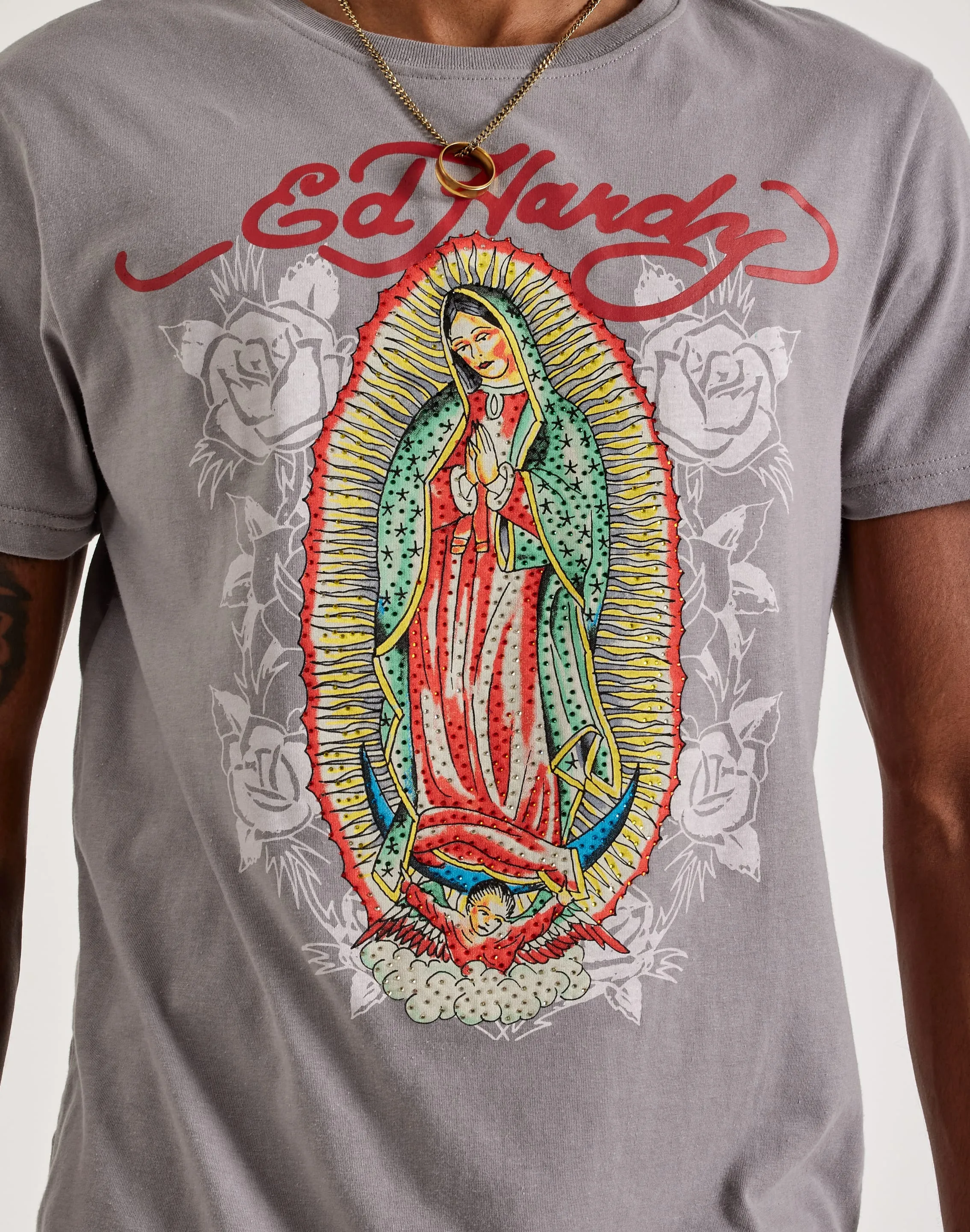 Ed Hardy Mary Rhinestone Tee