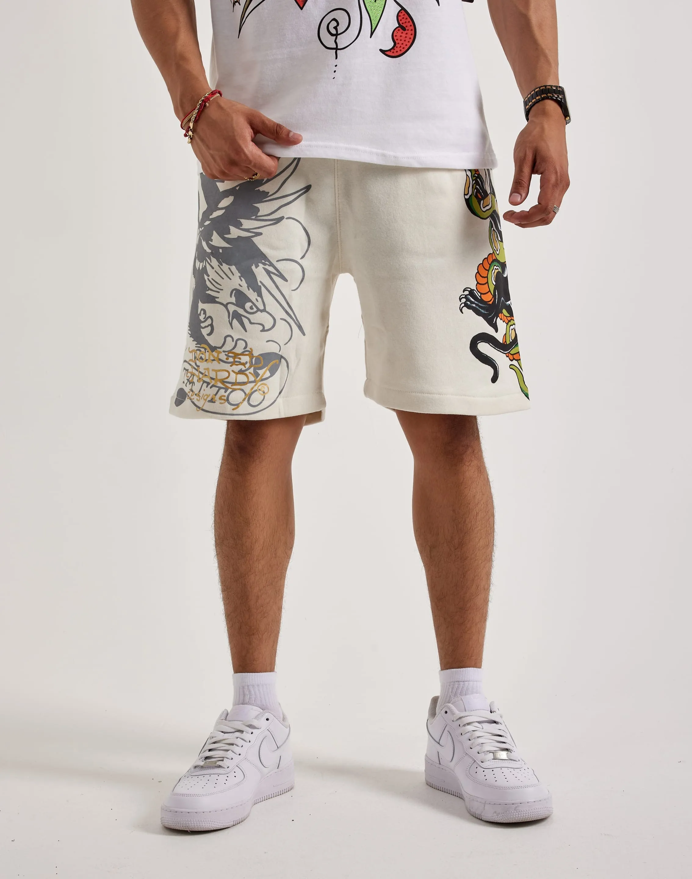 Ed Hardy Panther Snake Fleece Shorts