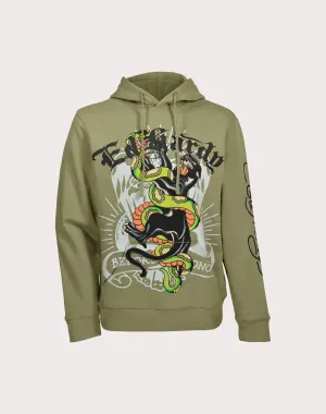 Ed Hardy Panther Snake Olive Hoodie