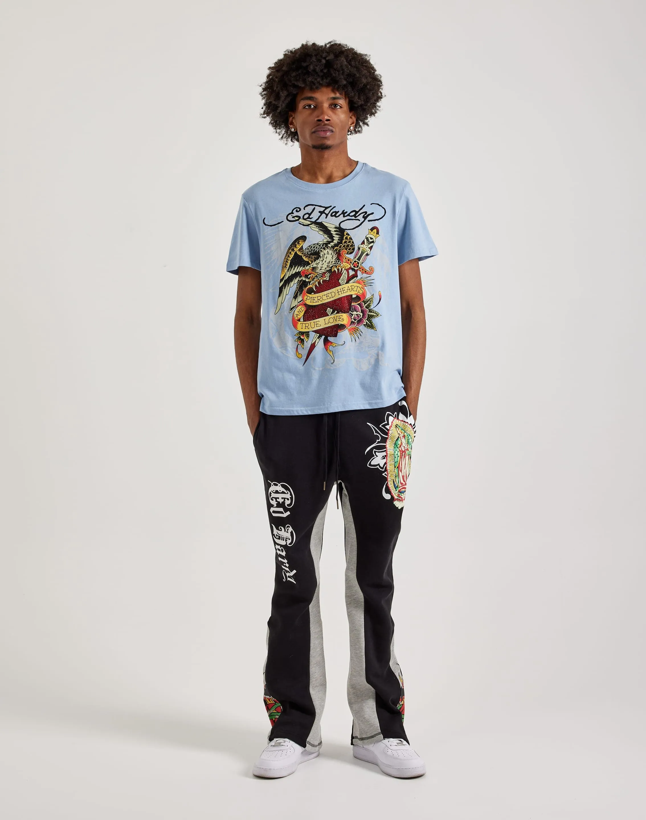 Ed Hardy Pierced Eagle Rhinestone Tee