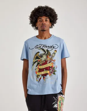 Ed Hardy Pierced Eagle Rhinestone Tee