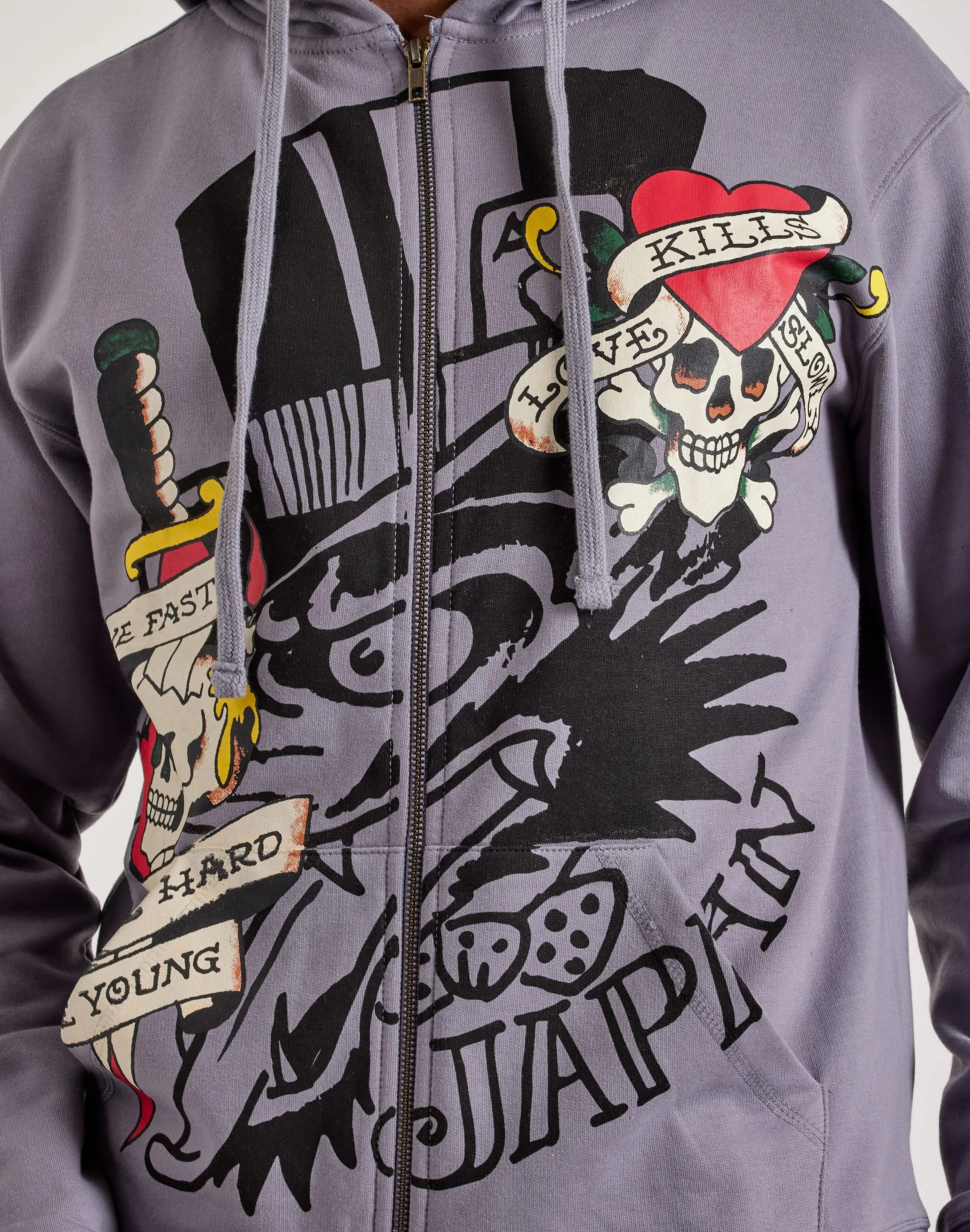 Ed Hardy Skull Full-Zip Hoodie