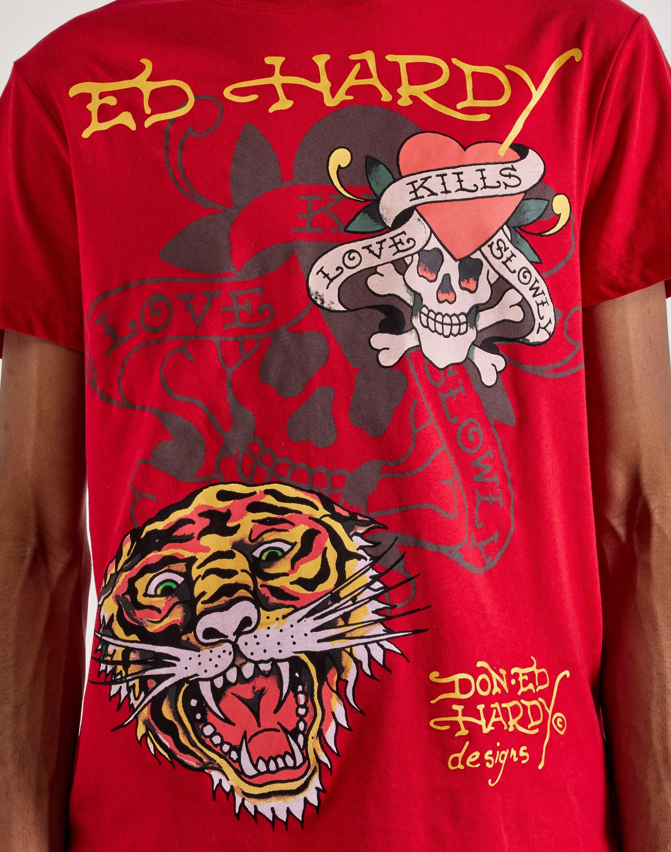 Ed Hardy  Tiger Skull Shorts Sleeve Tee