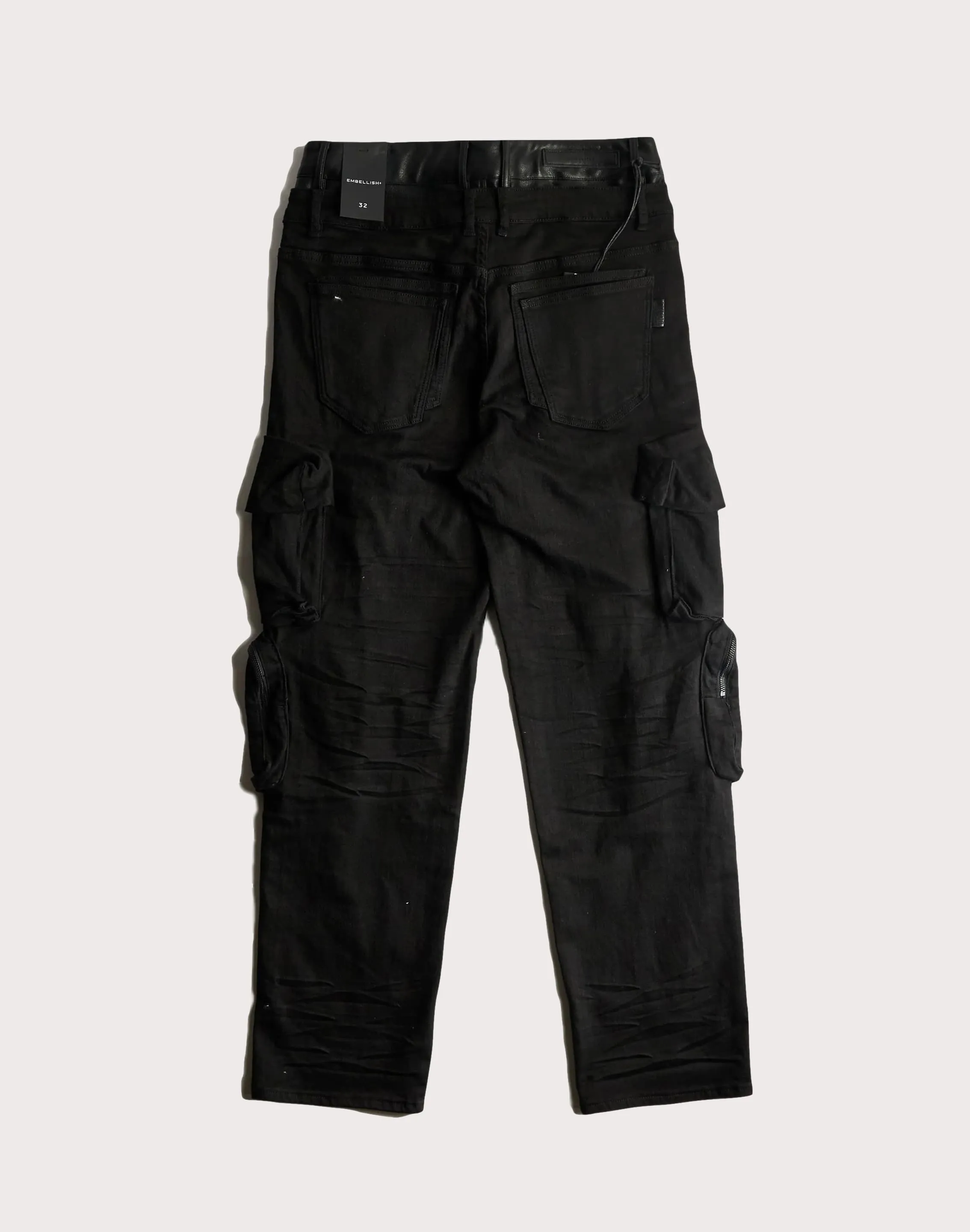 Embellish Nyc Cargo Straight Leg Black Pants