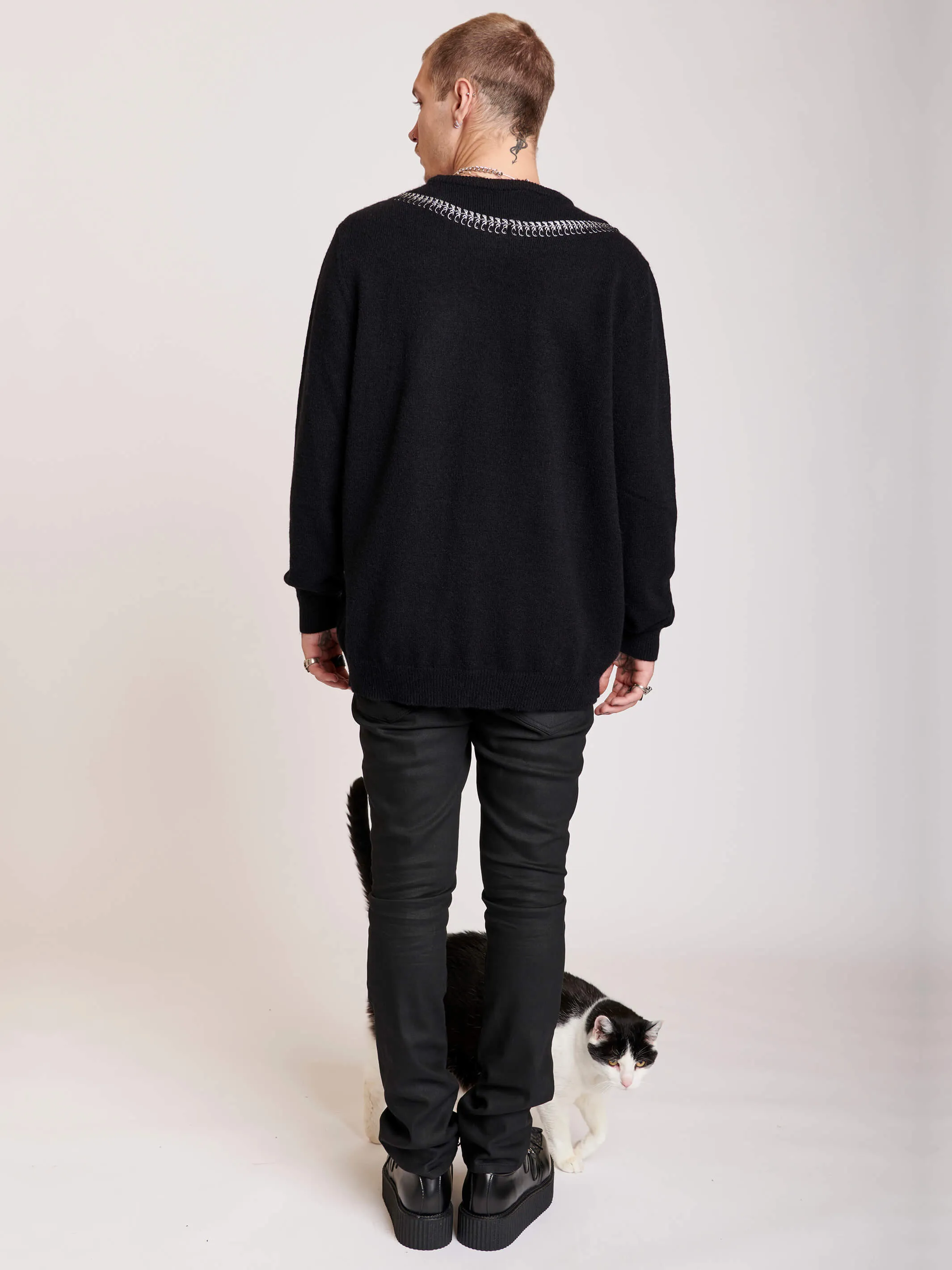 Embroidered Snake Sweater