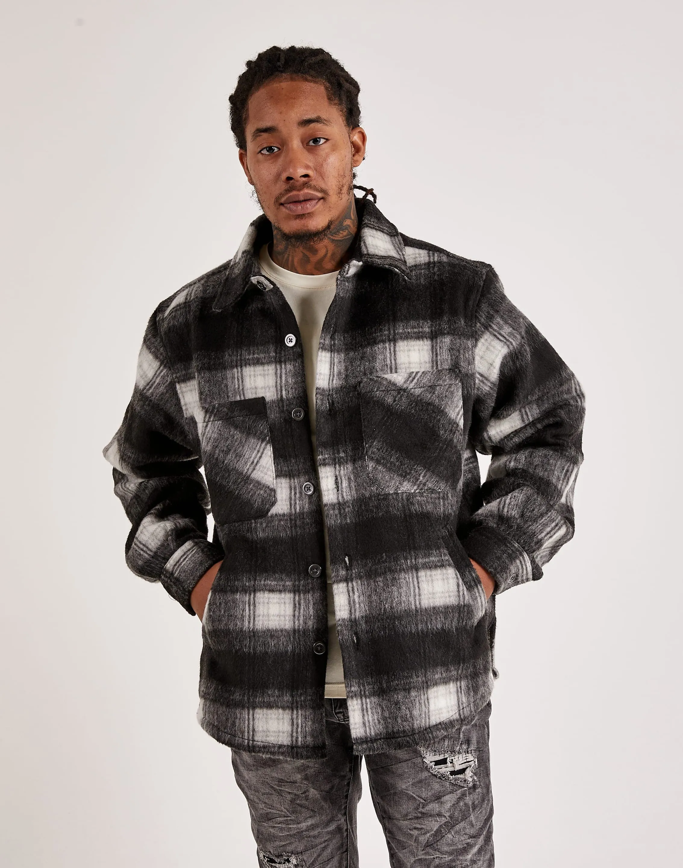 EPTM Side Slit Flannel Shirt