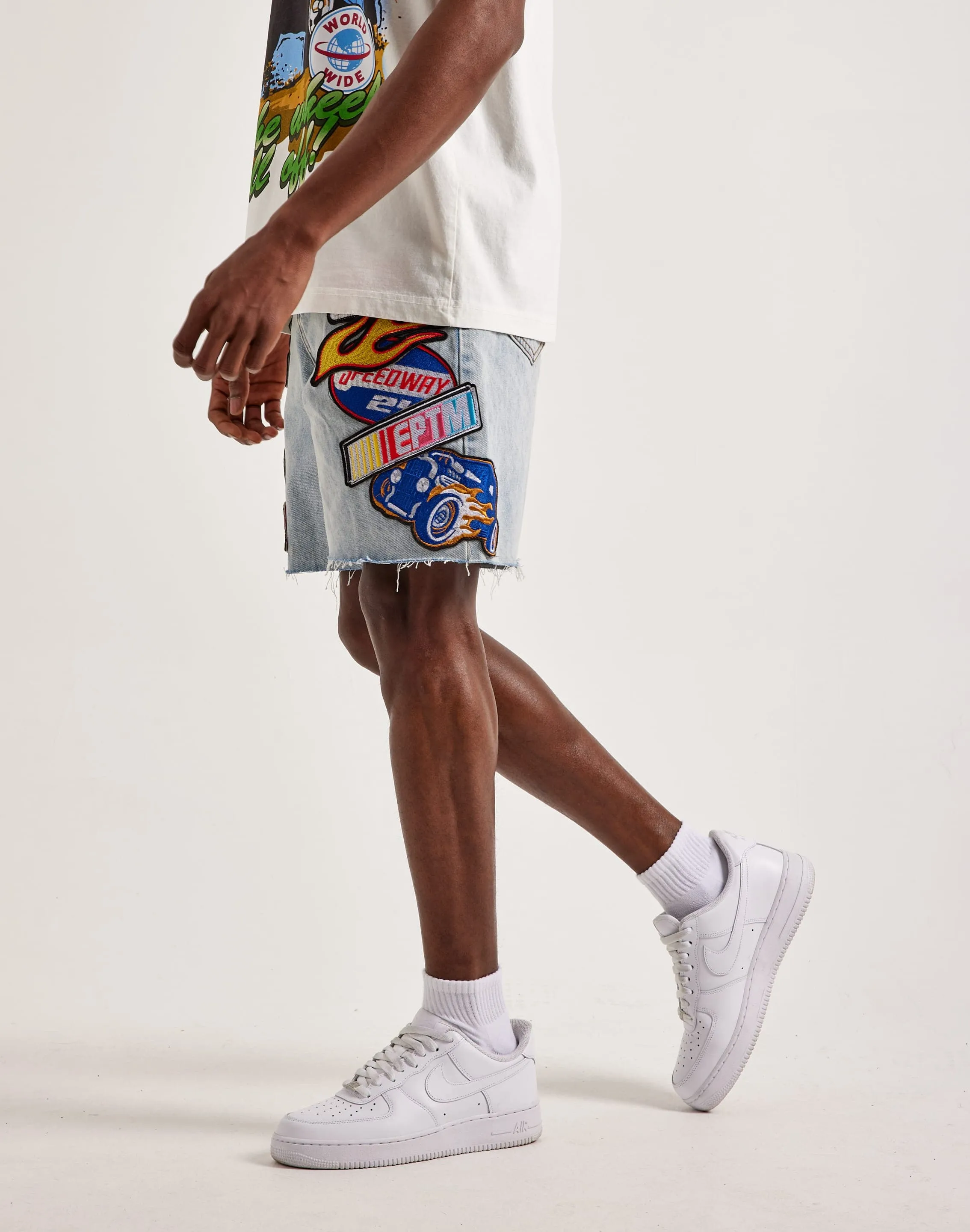 EPTM Turbo Flame Denim Shorts