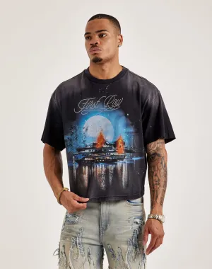 First Row Cropped Rhinestone Tee