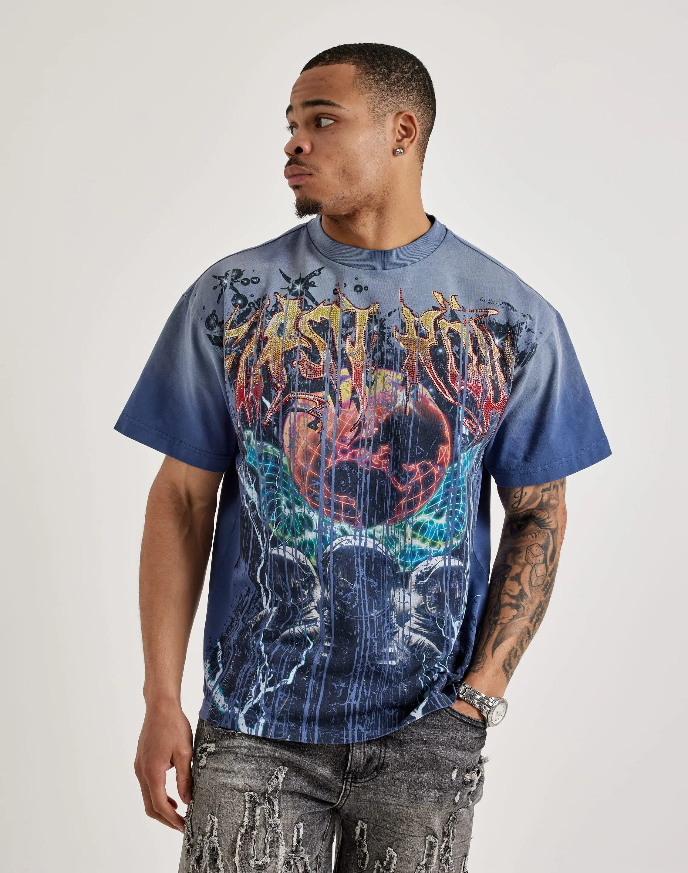 First Row DEPT Rhinestone Tee