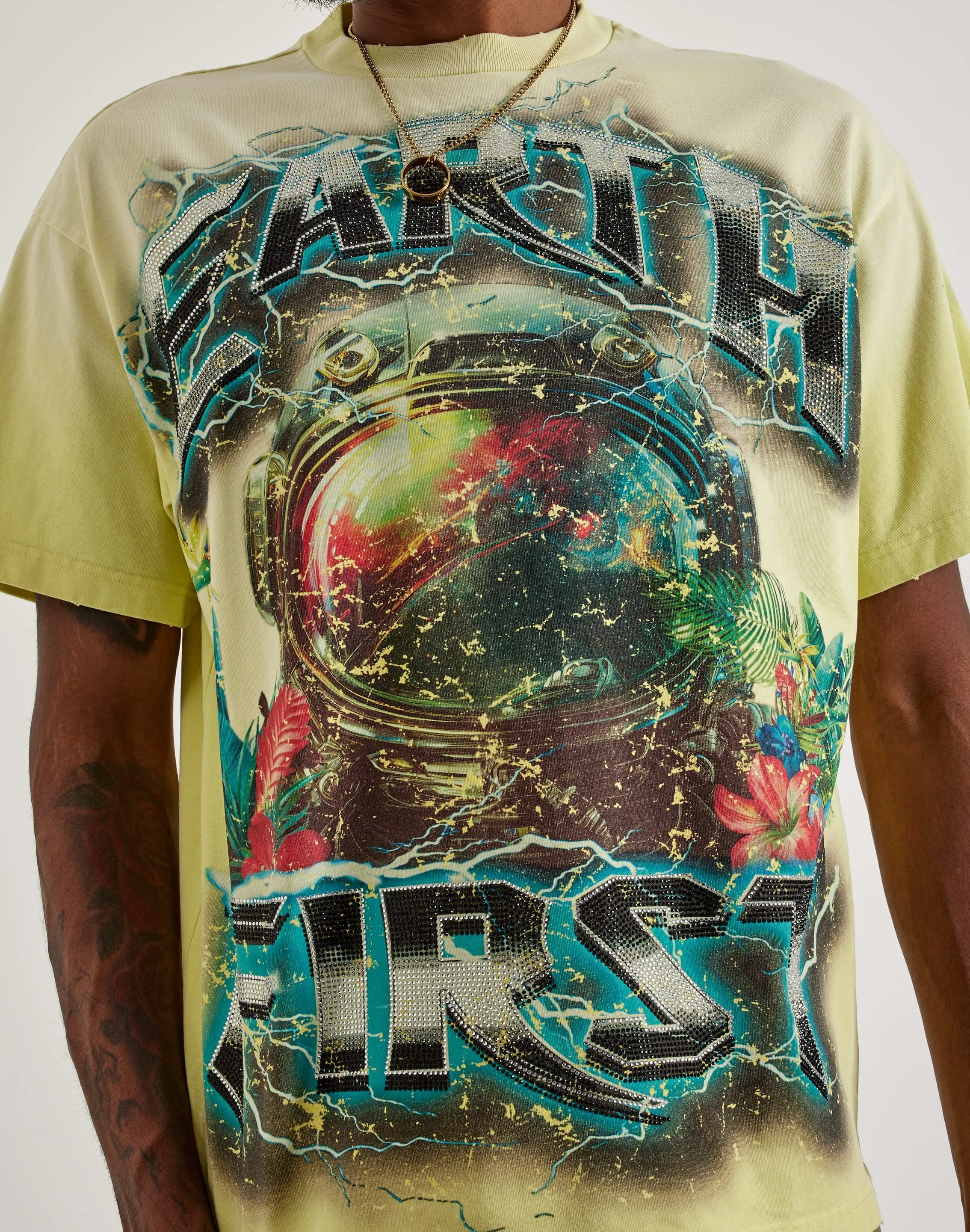 First Row Earth First Rhinestone Tee