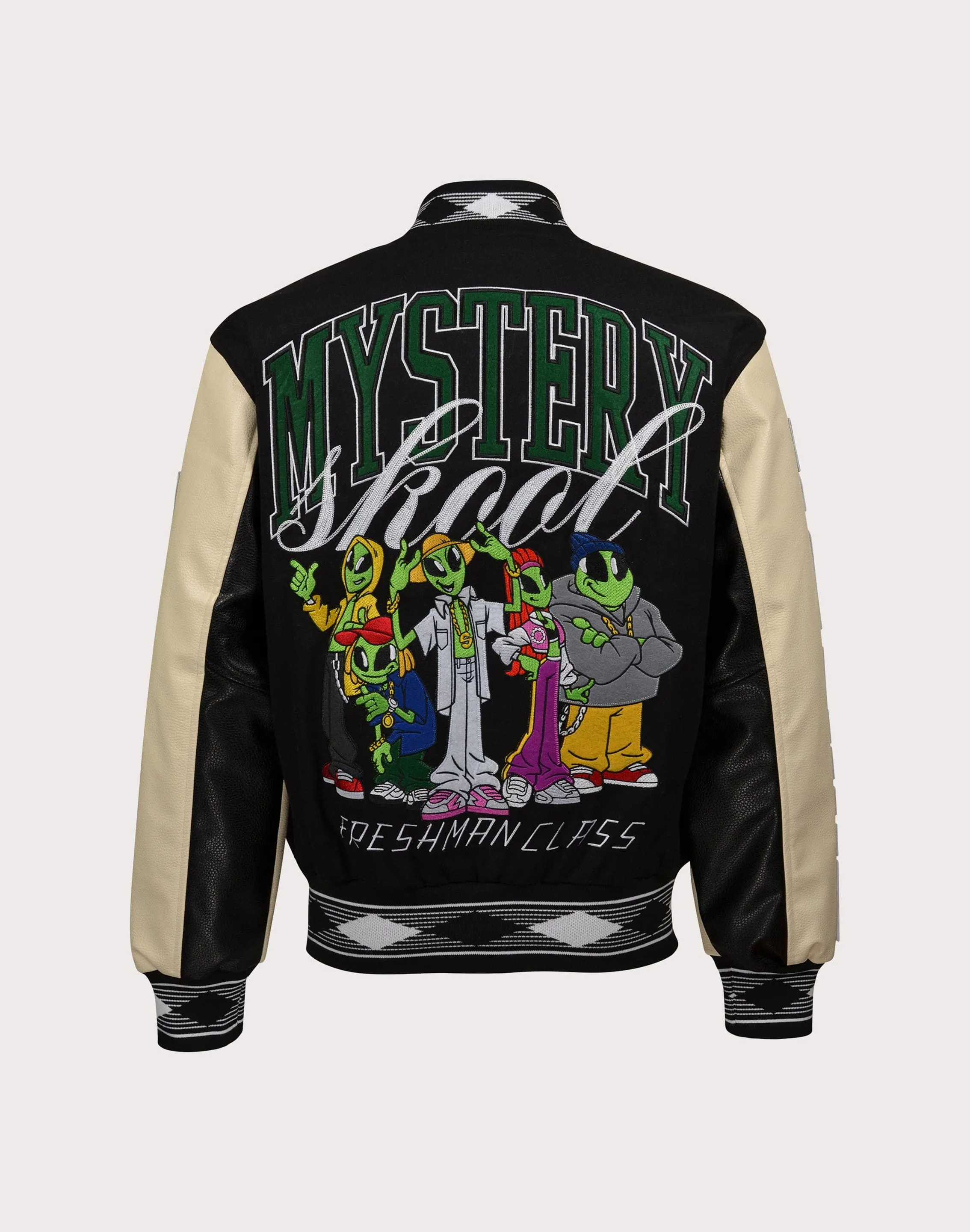 First Row Mystery School Varsity Black Jacket