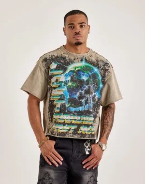 First Row Peace Cropped Rhinestone Tee