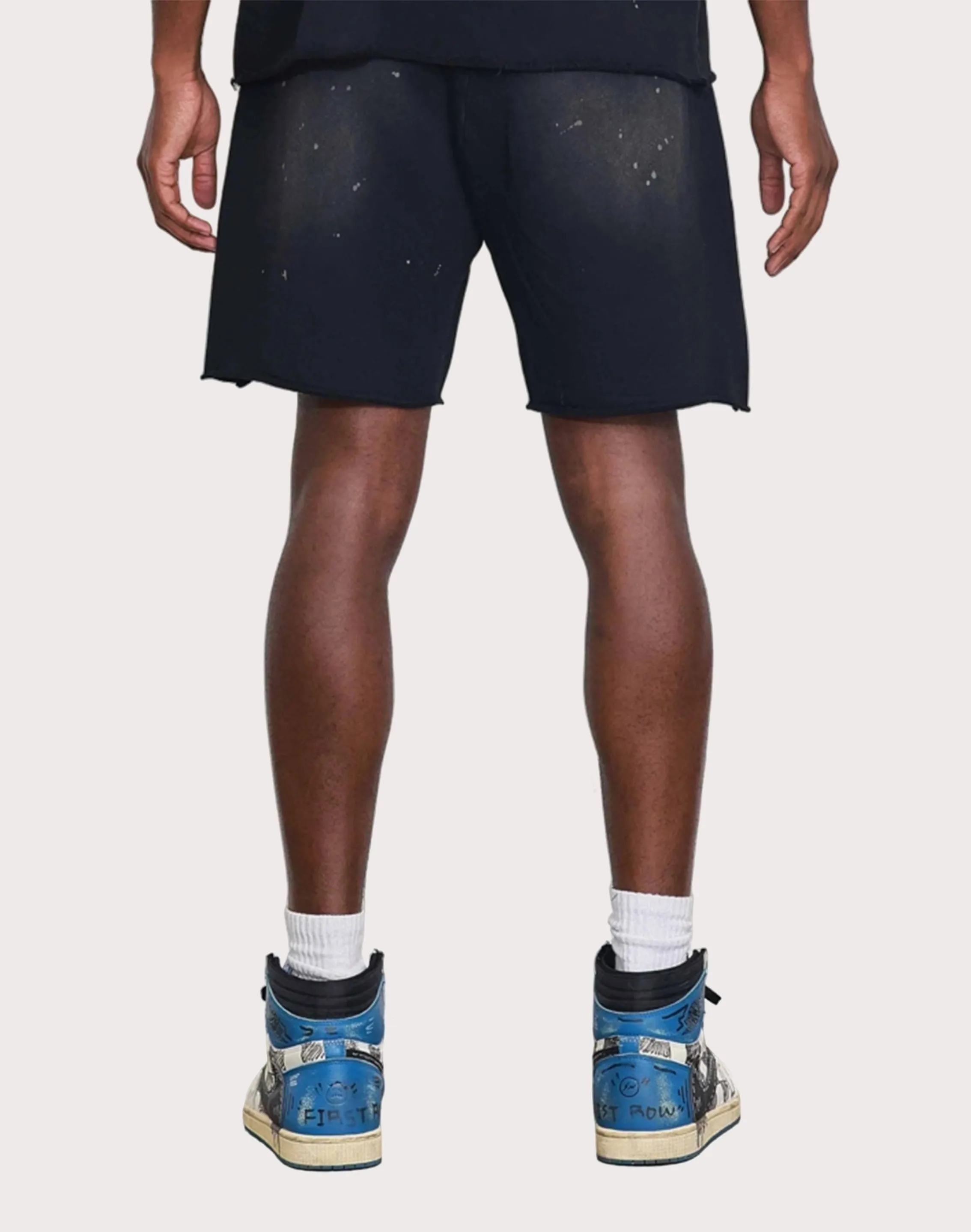 First Row Washed Bright Future Black Shorts