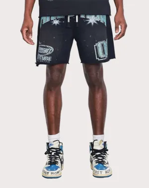 First Row Washed Bright Future Black Shorts