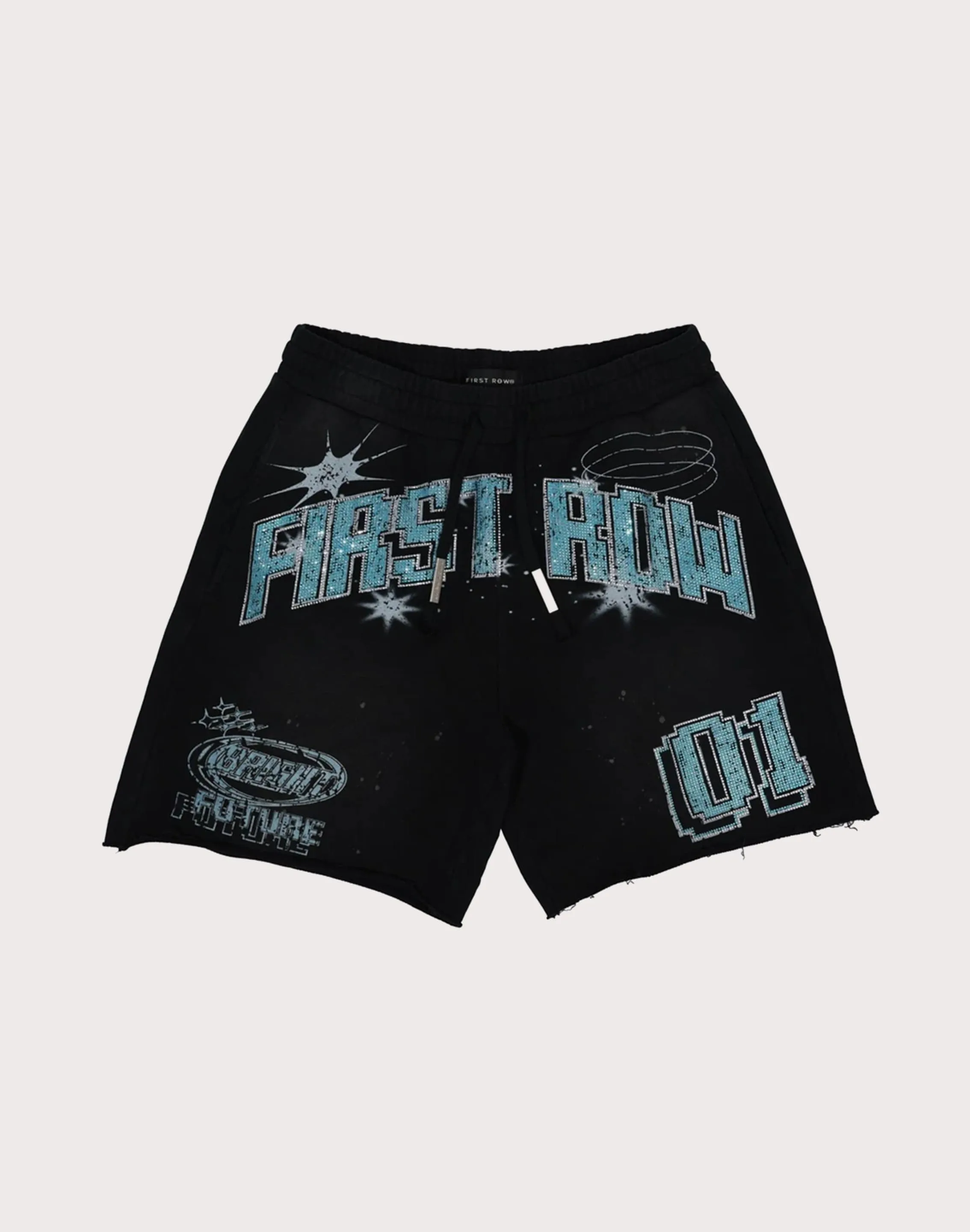First Row Washed Bright Future Black Shorts