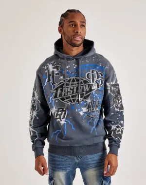 First Row Washed Rhinestone Hoodie