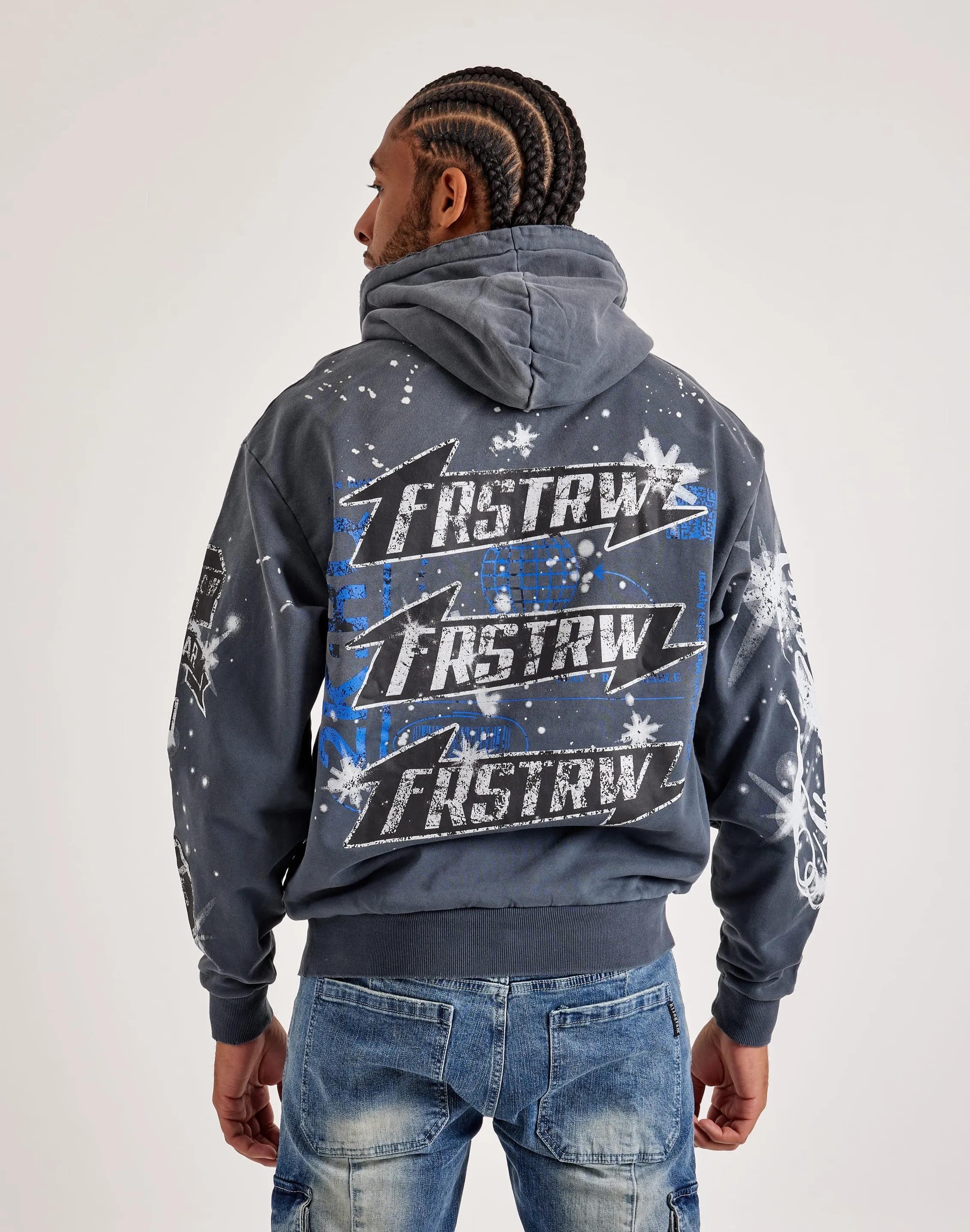 First Row Washed Rhinestone Hoodie