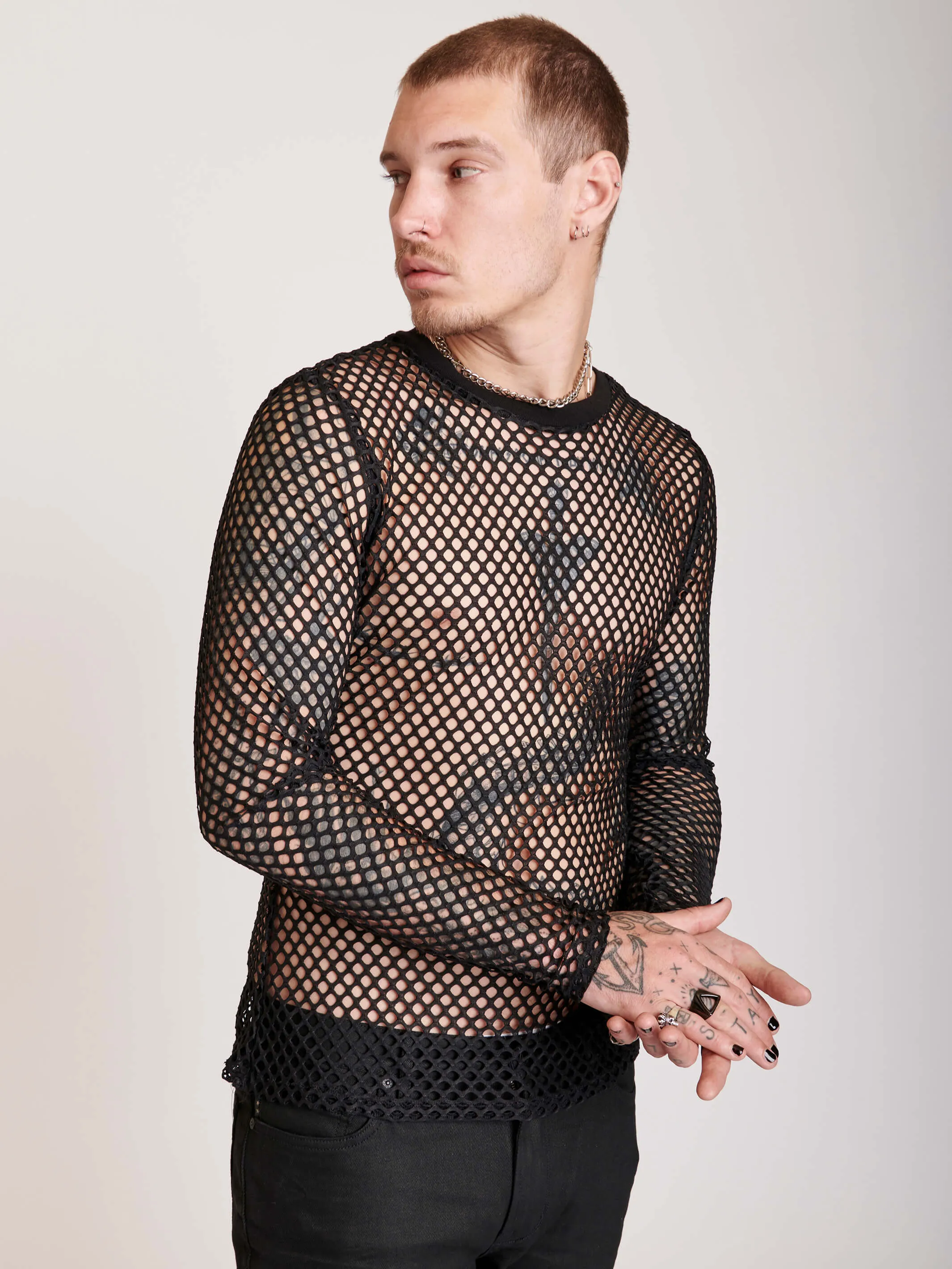 Fishnet Long Sleeve Top