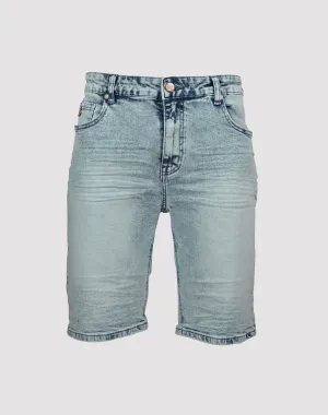 Grindhouse Acid Wash Denim Shorts - Blue